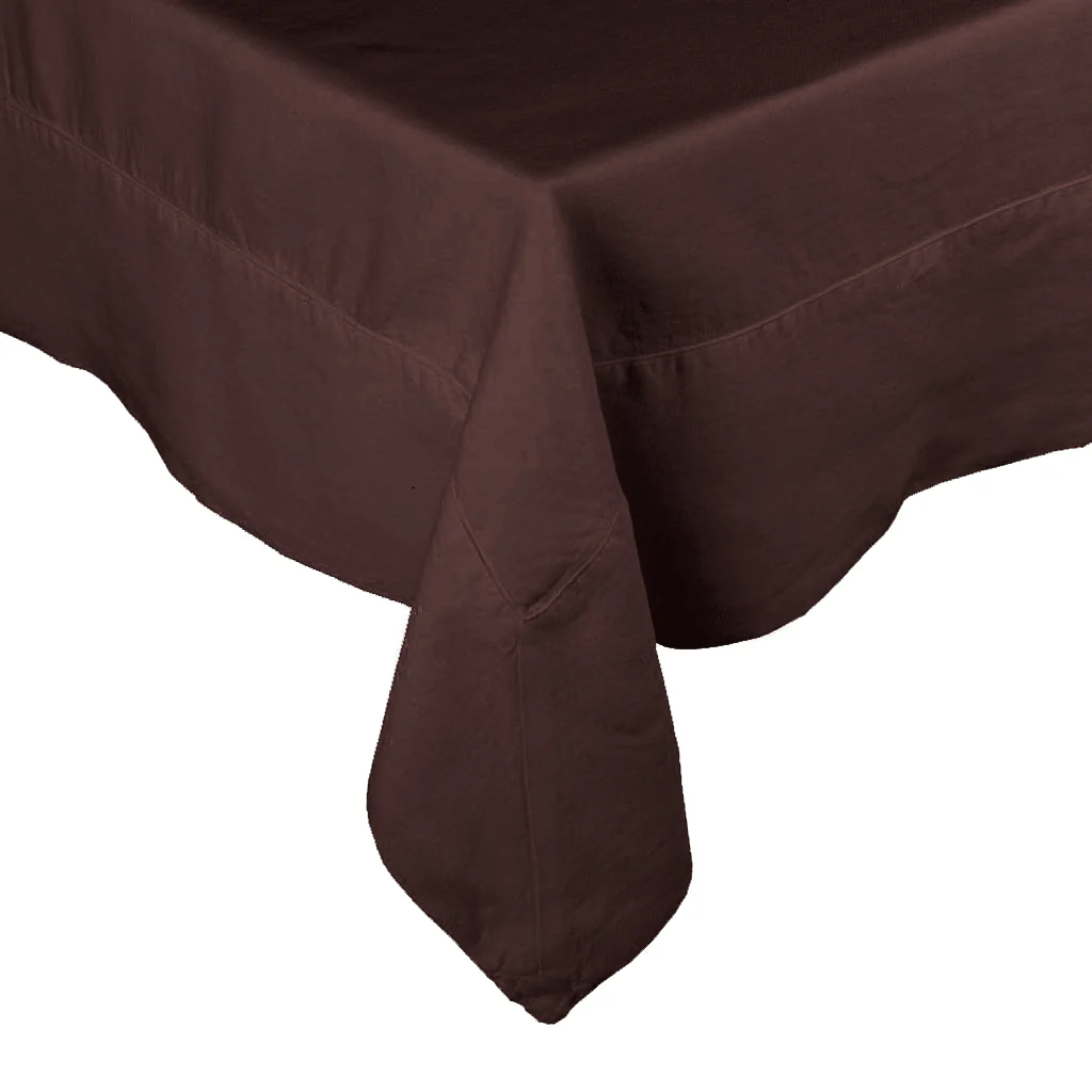 Cocoa HG Hand-dyed Linen Tablecloth