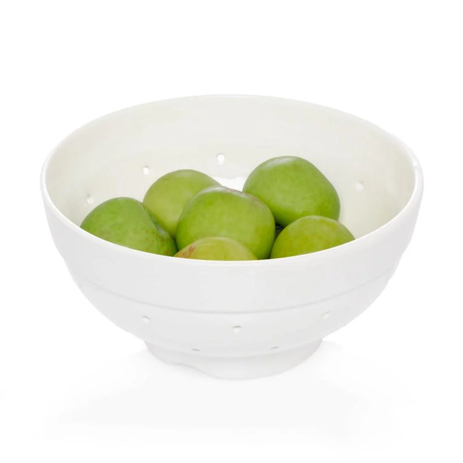 Hudson Grace White Ceramic Colander - Image 9