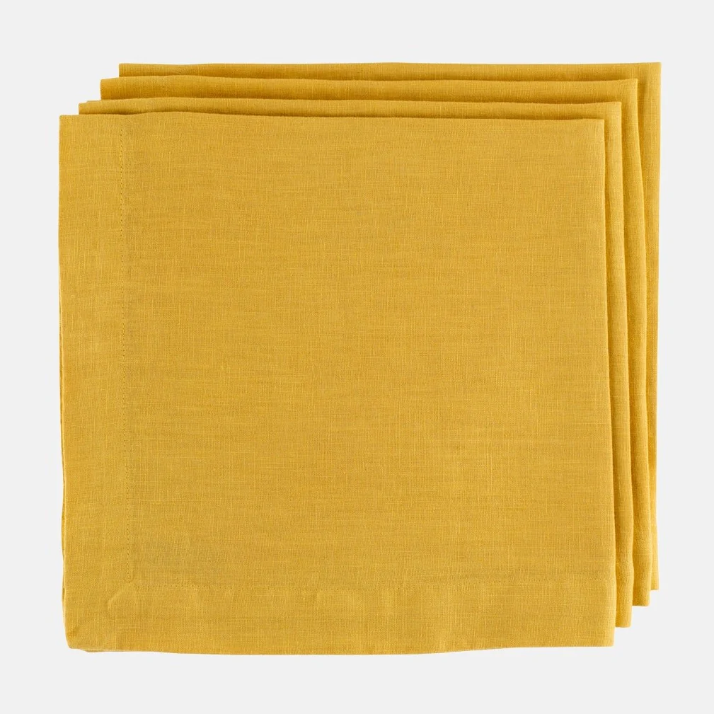 Golden Mustard HG Signature Hand-dyed Linen Napkin - Image 2