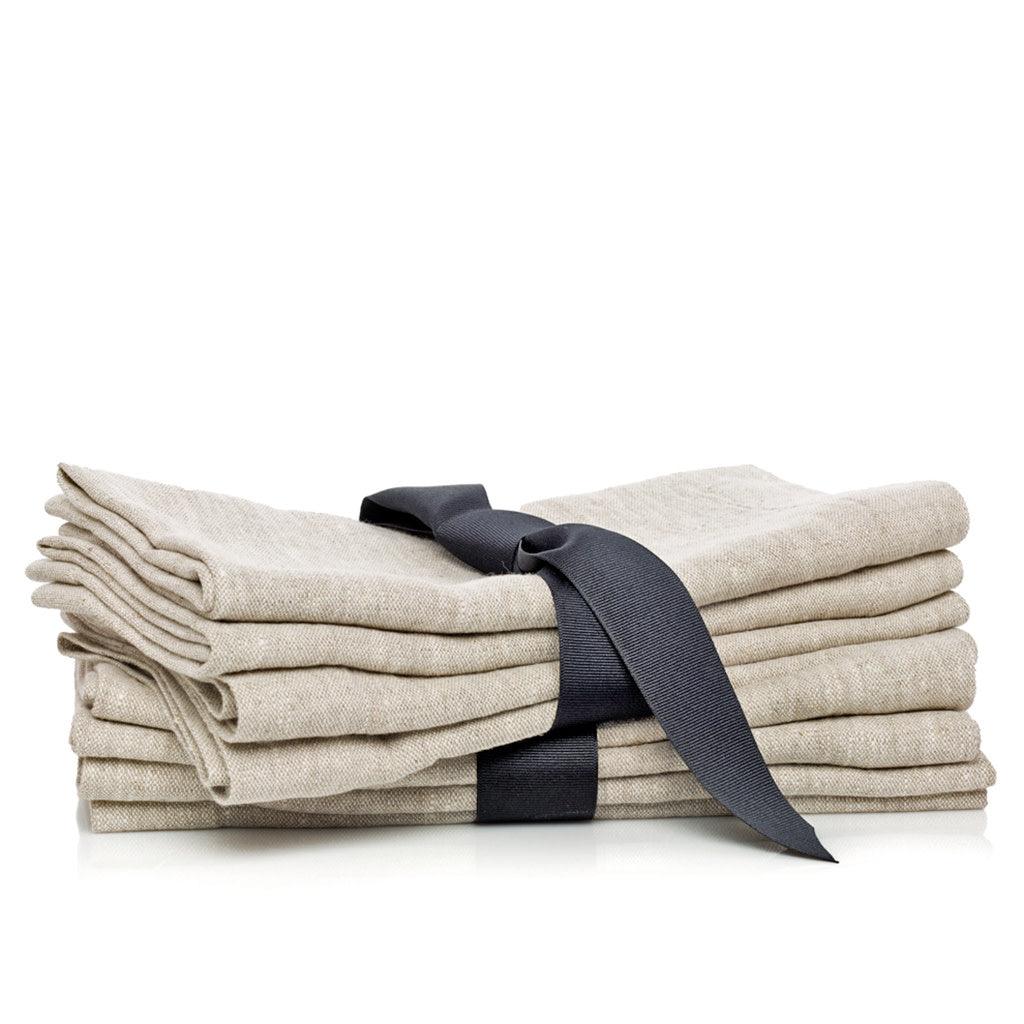 Oversized Natural Washed Flax Linen Napkins, Set of 4 - Image 3
