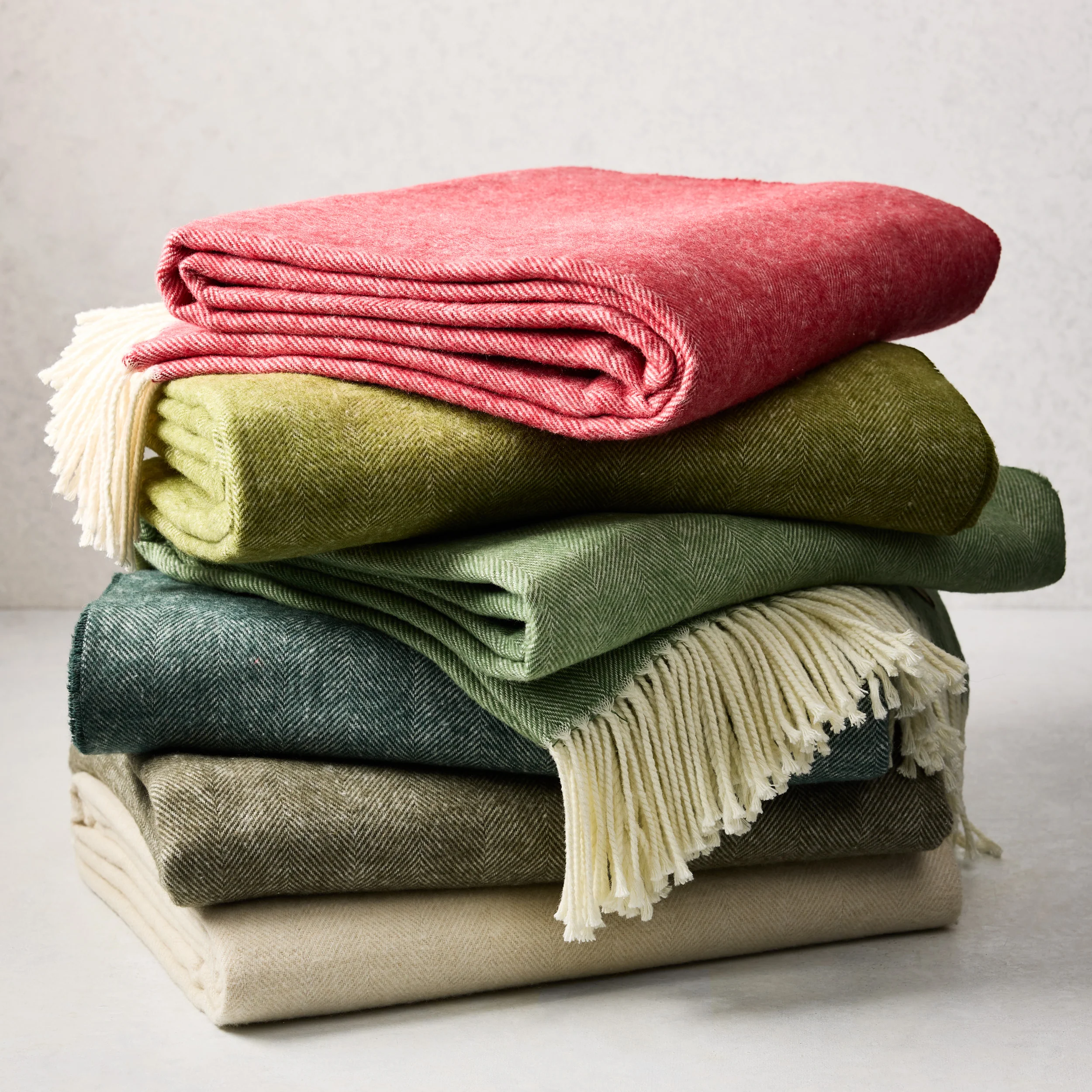 Fern Green Italian Herringbone Throw Banket - Image 2
