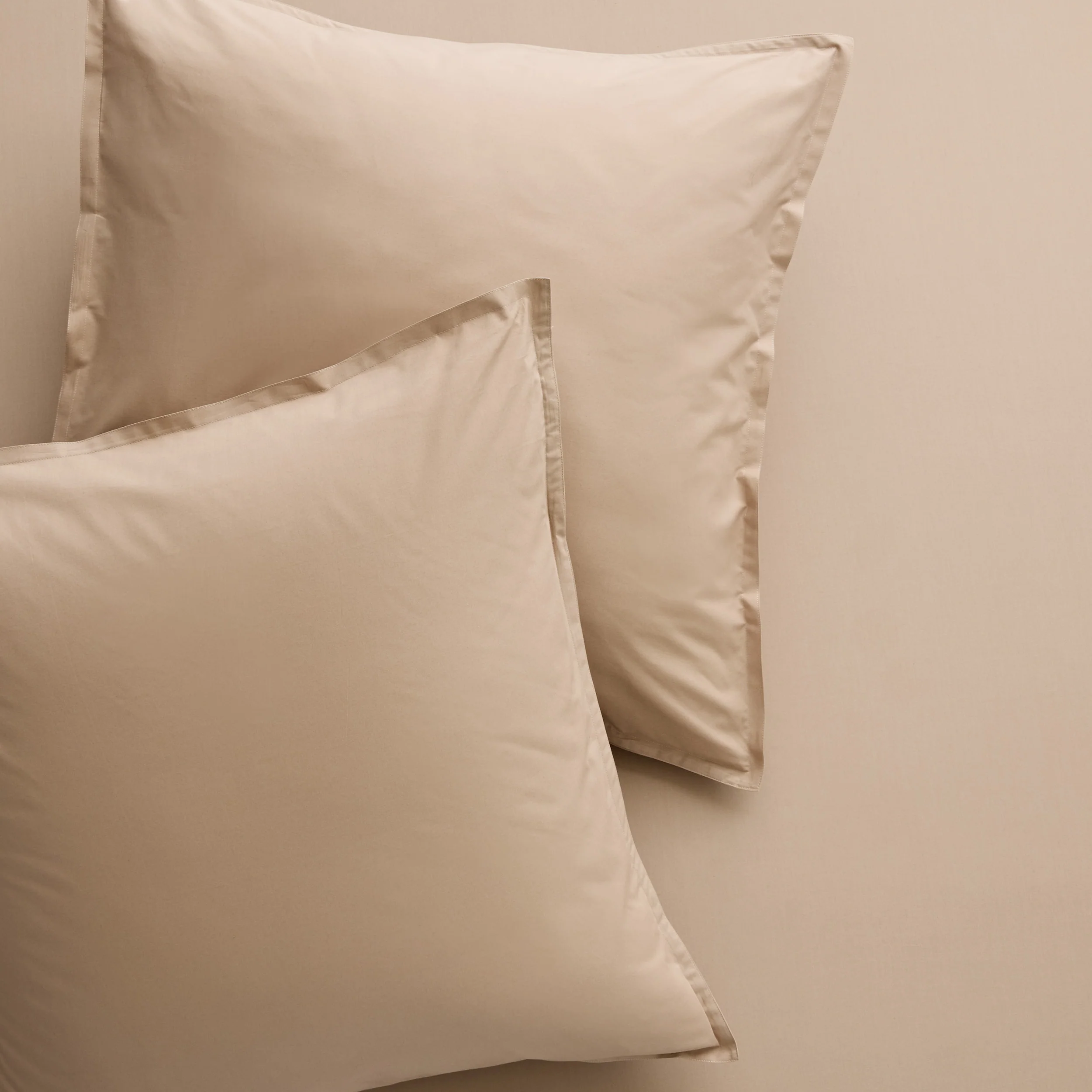 Khaki Italian Percale Euro Shams, Set of 2