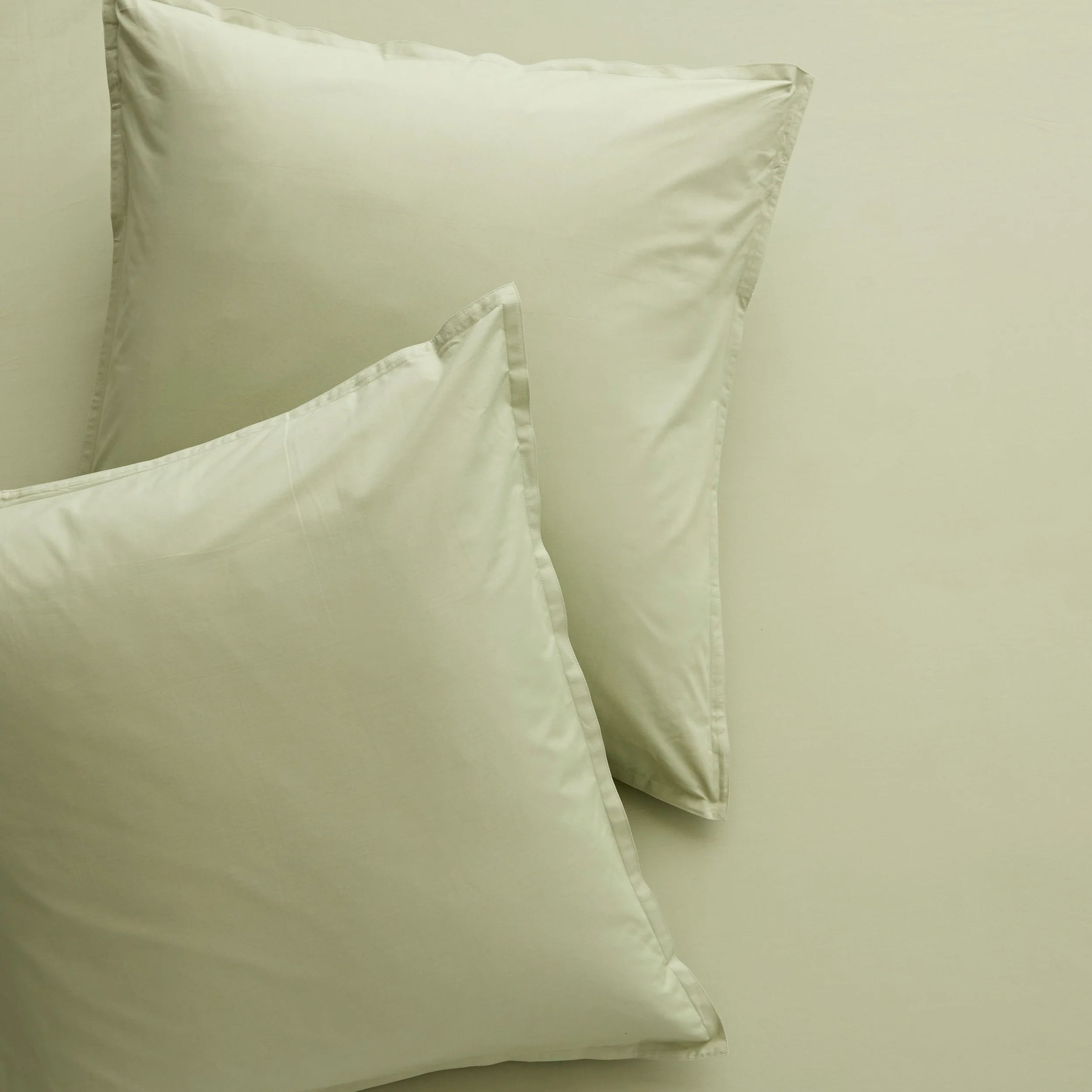 Sage Green Italian Percale Euro Shams, Set of 2