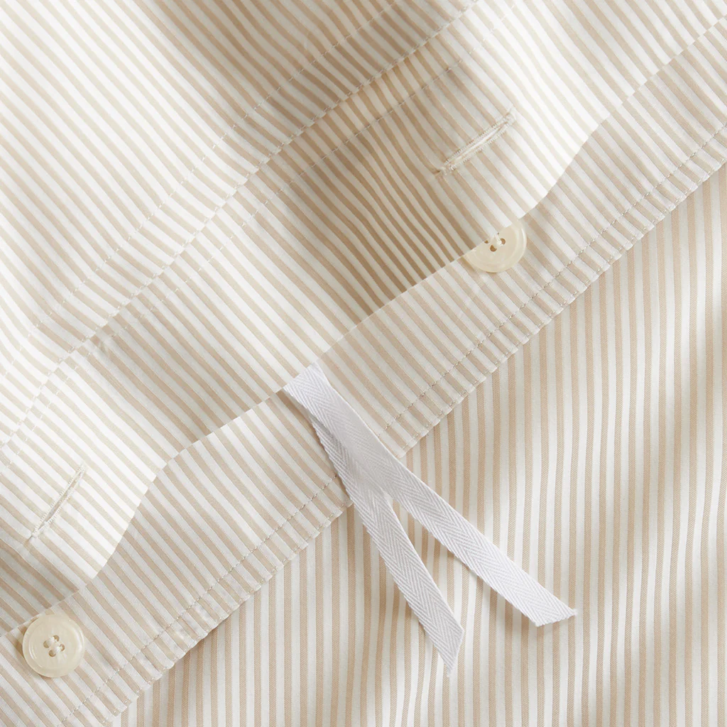 Khaki Stripe Cotton-Chambray Duvet Cover - Image 3