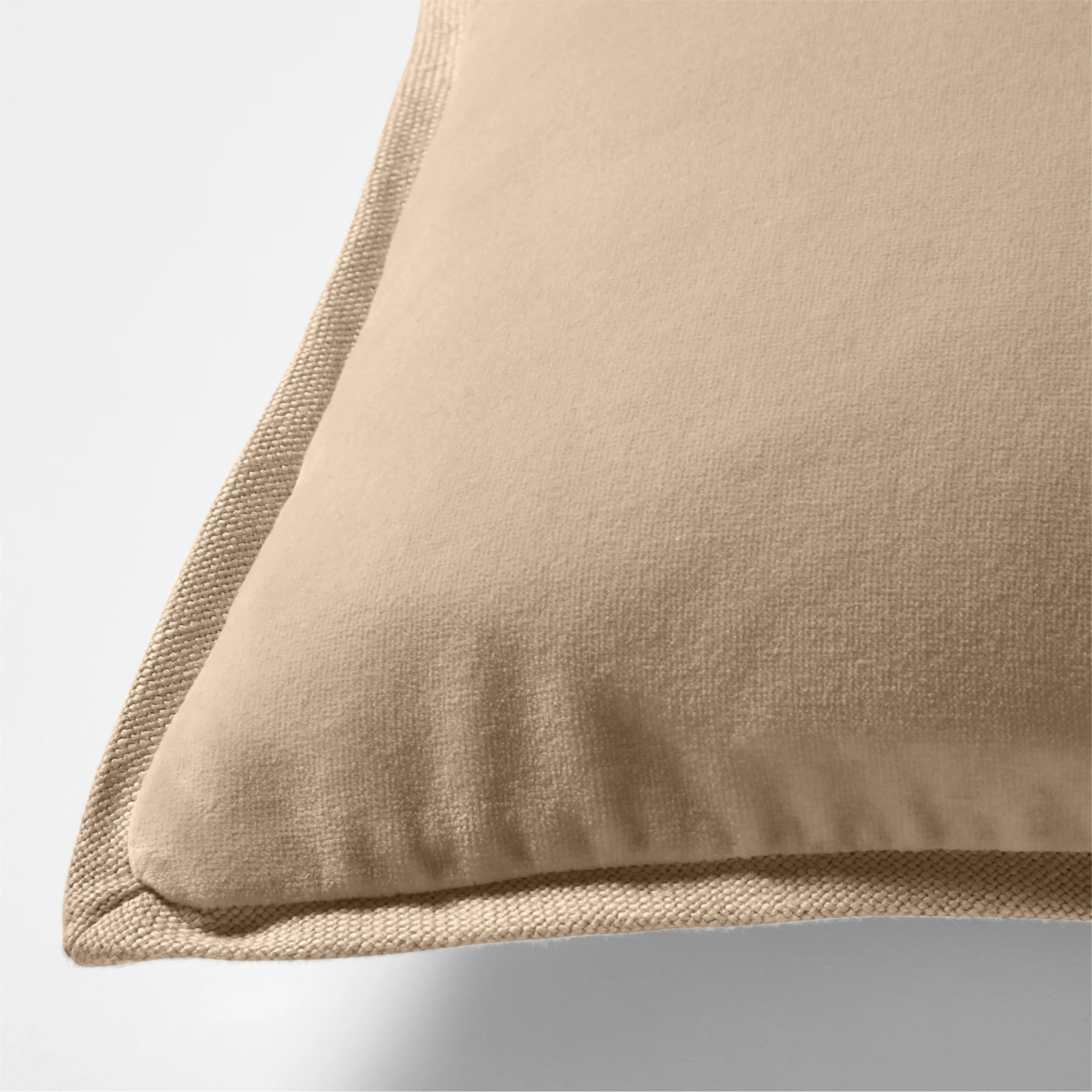 Khaki Linen and Velvet Reversible Lumbar Pillow - Image 3