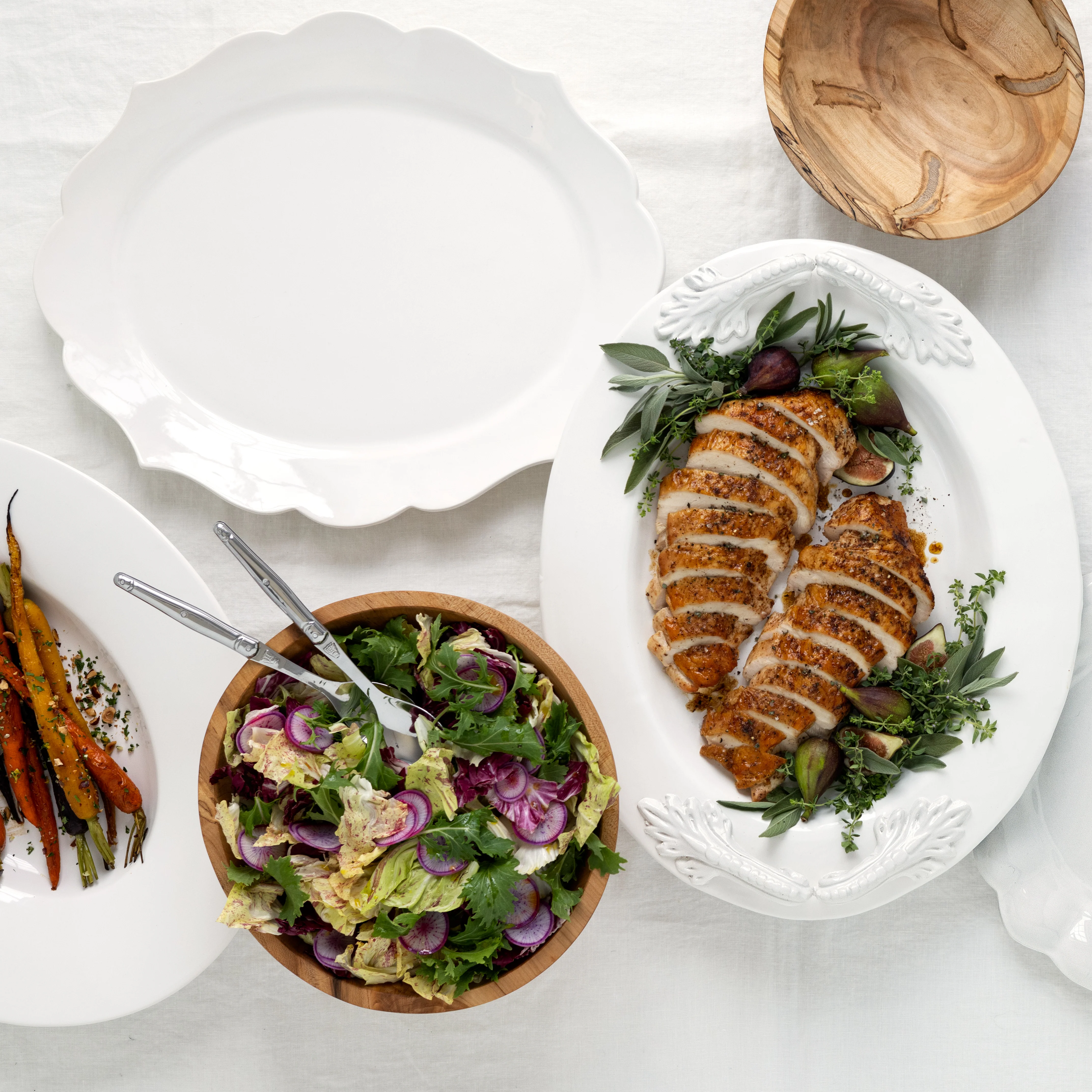 Modern Oval Wide-Rim Large Ceramic Platter - Image 3