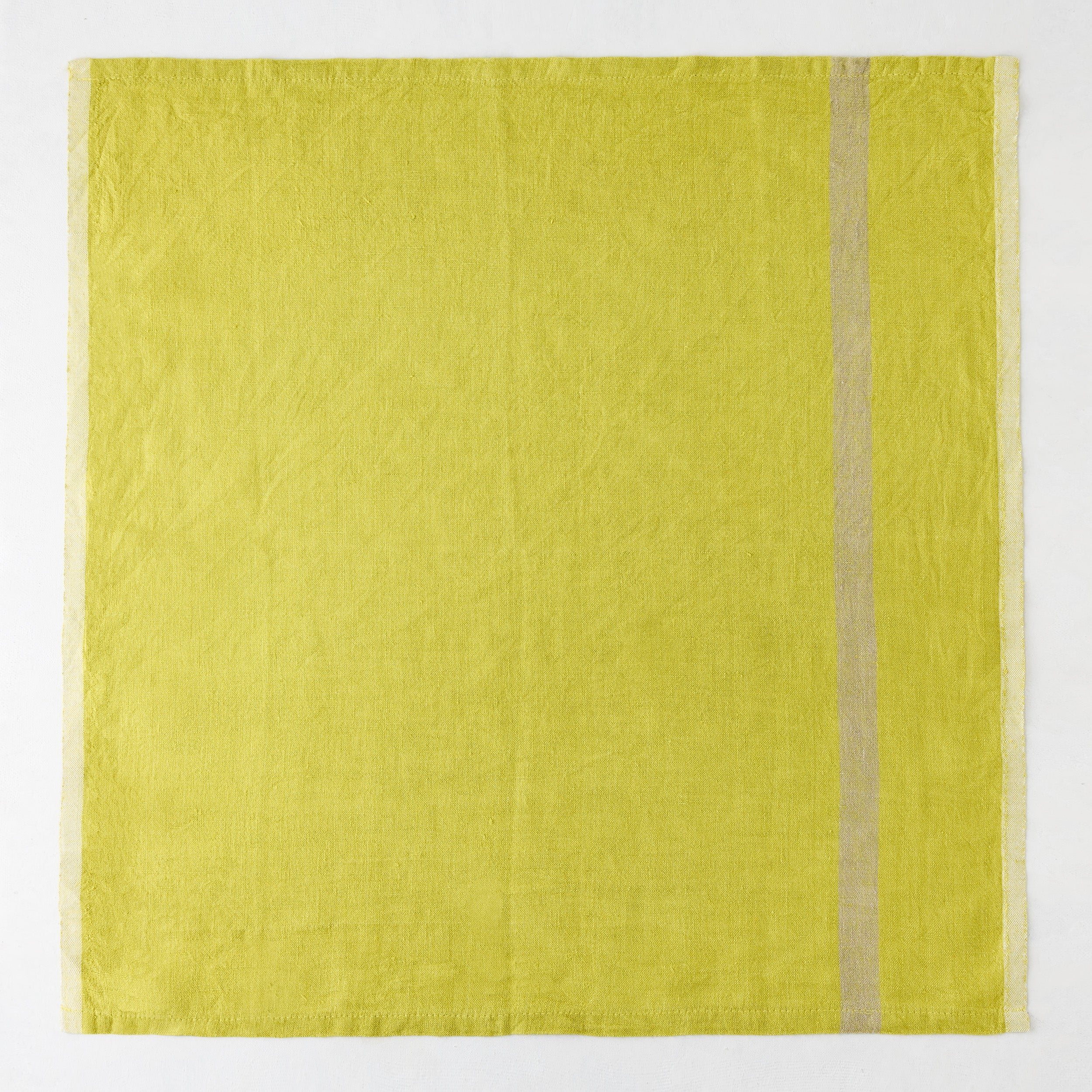 Laundered Lime Green Linen Napkin, Lime - Image 3