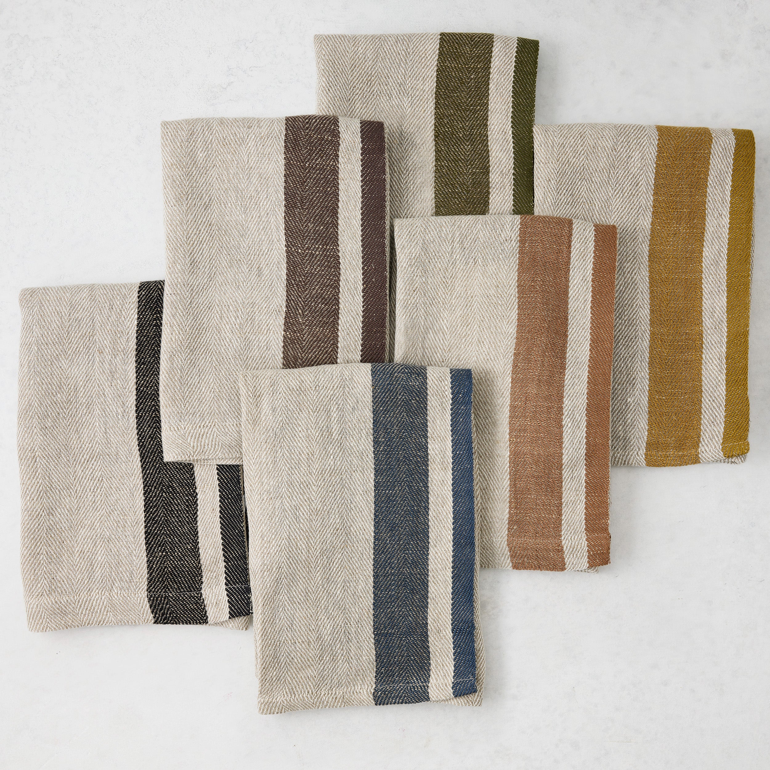 Lexington Blue Stripe Border Napkin - Image 2