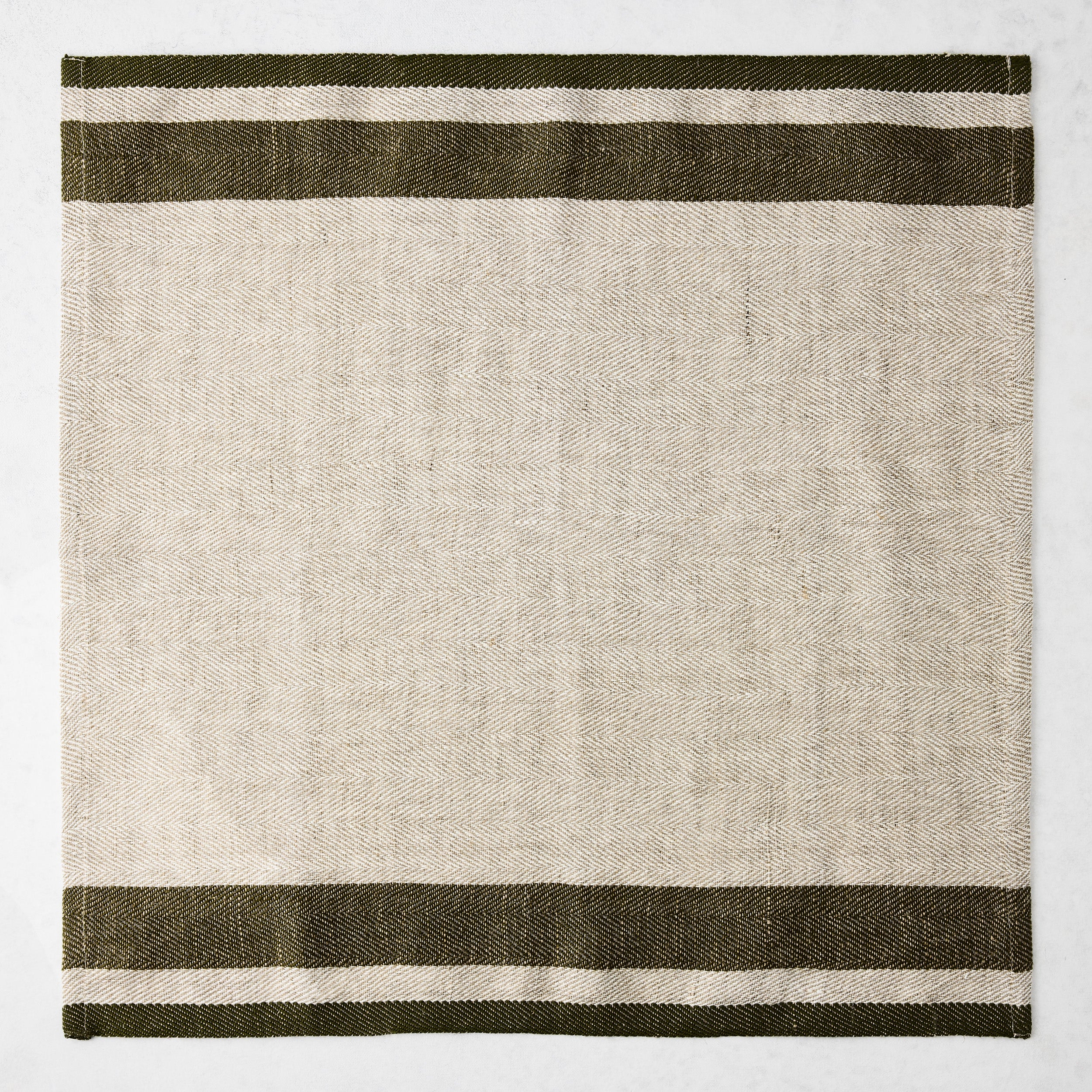 Lexington Green Stripe Border Napkin - Image 3