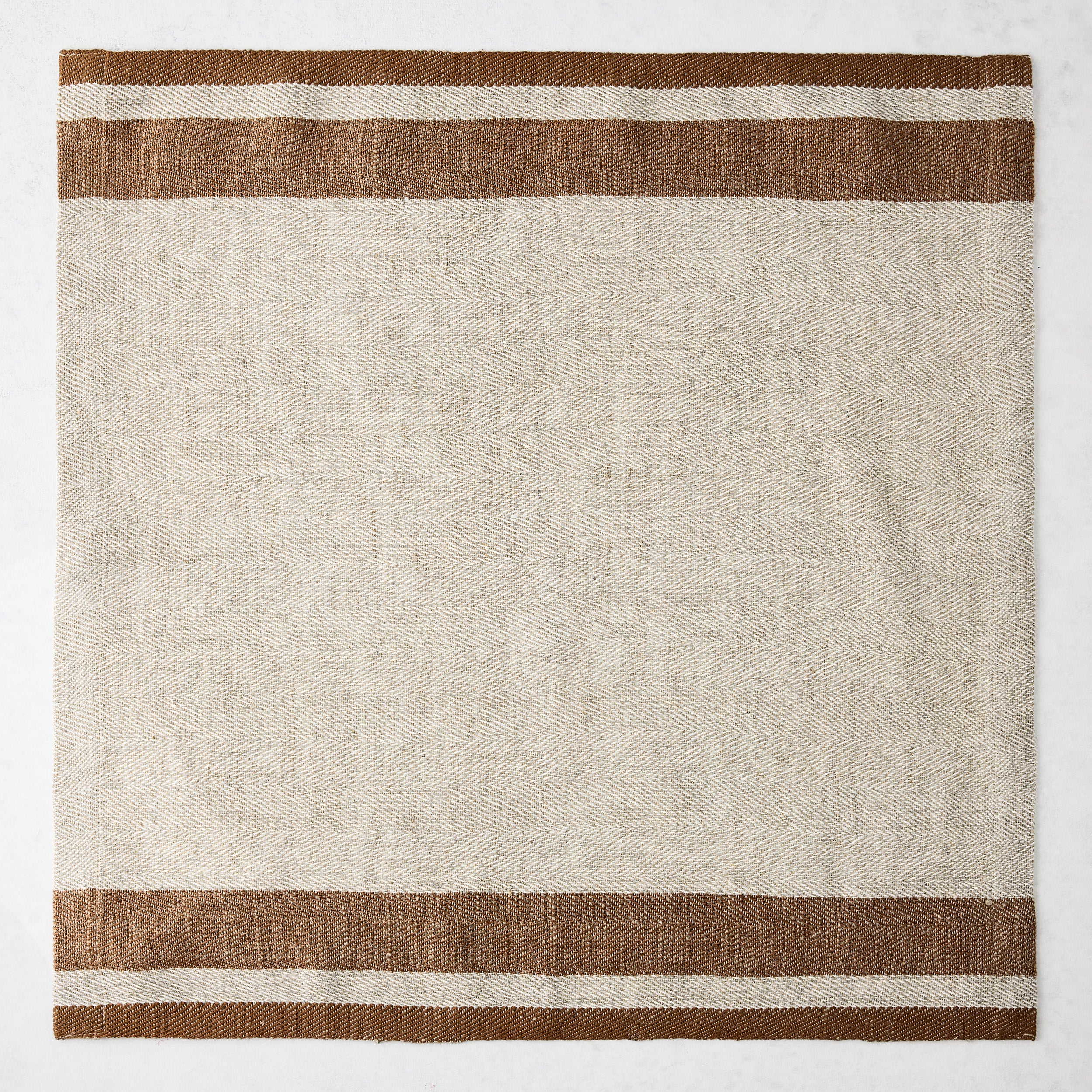 Lexington Tobacco Brown Stripe Border Napkin - Image 3
