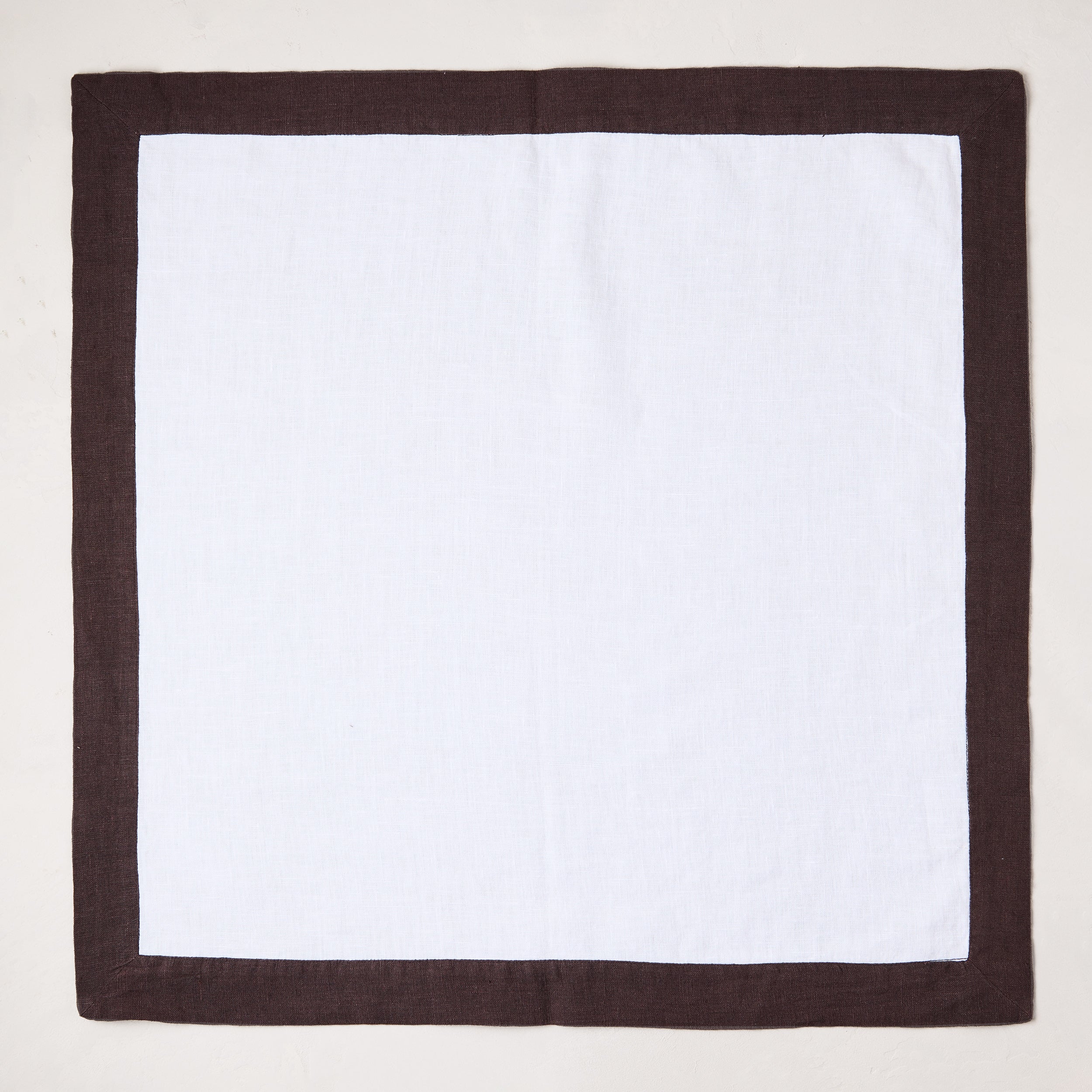 Linen Cocoa Brown Border Napkin - Image 2
