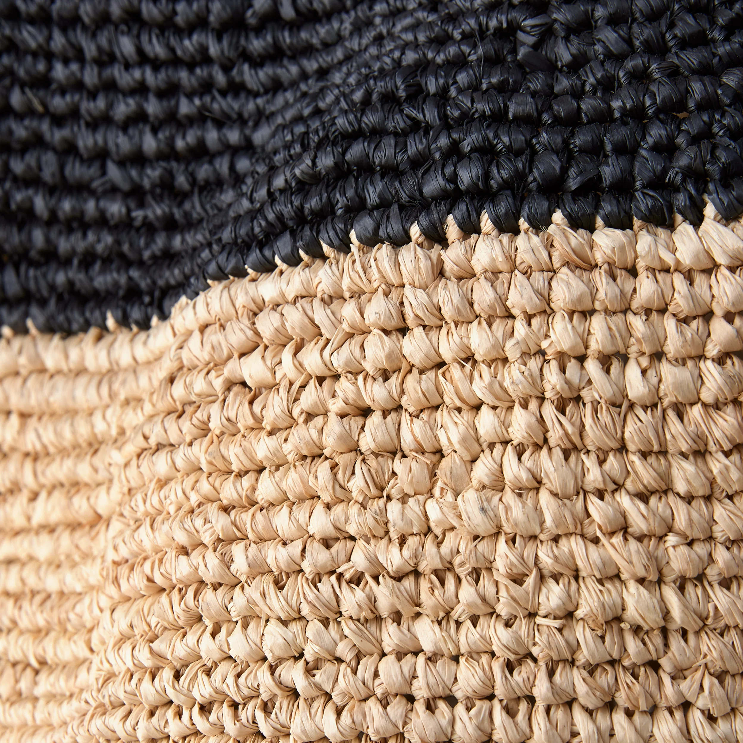 Madrague Black Single Stripe Woven Tote Bag - Image 3