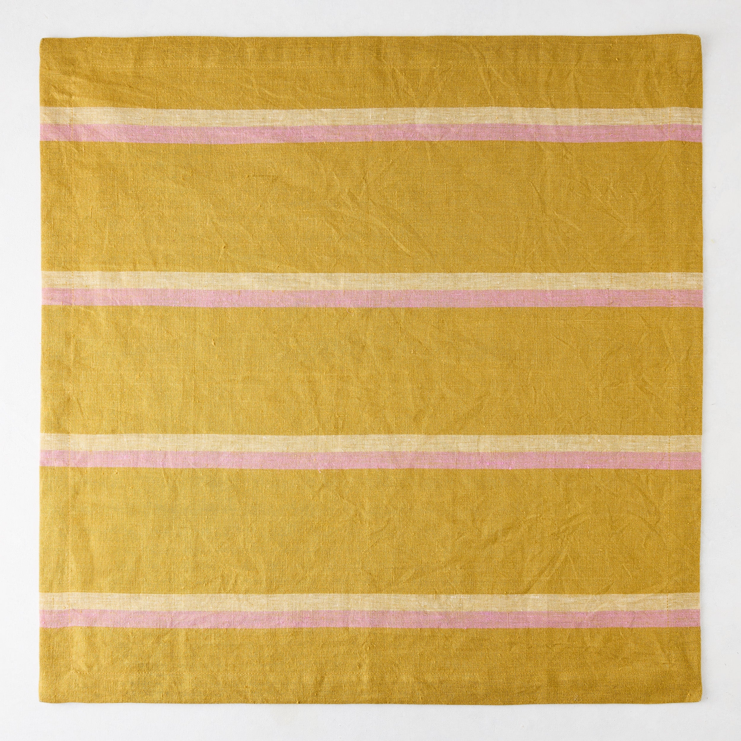 Madras Marigold, Oyster, and Pink Stripe Napkin - Image 3