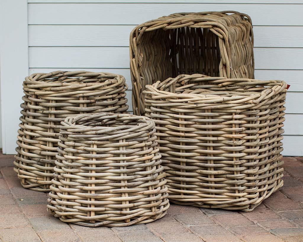 Woven Wood Medium Square Planter Basket - Image 3