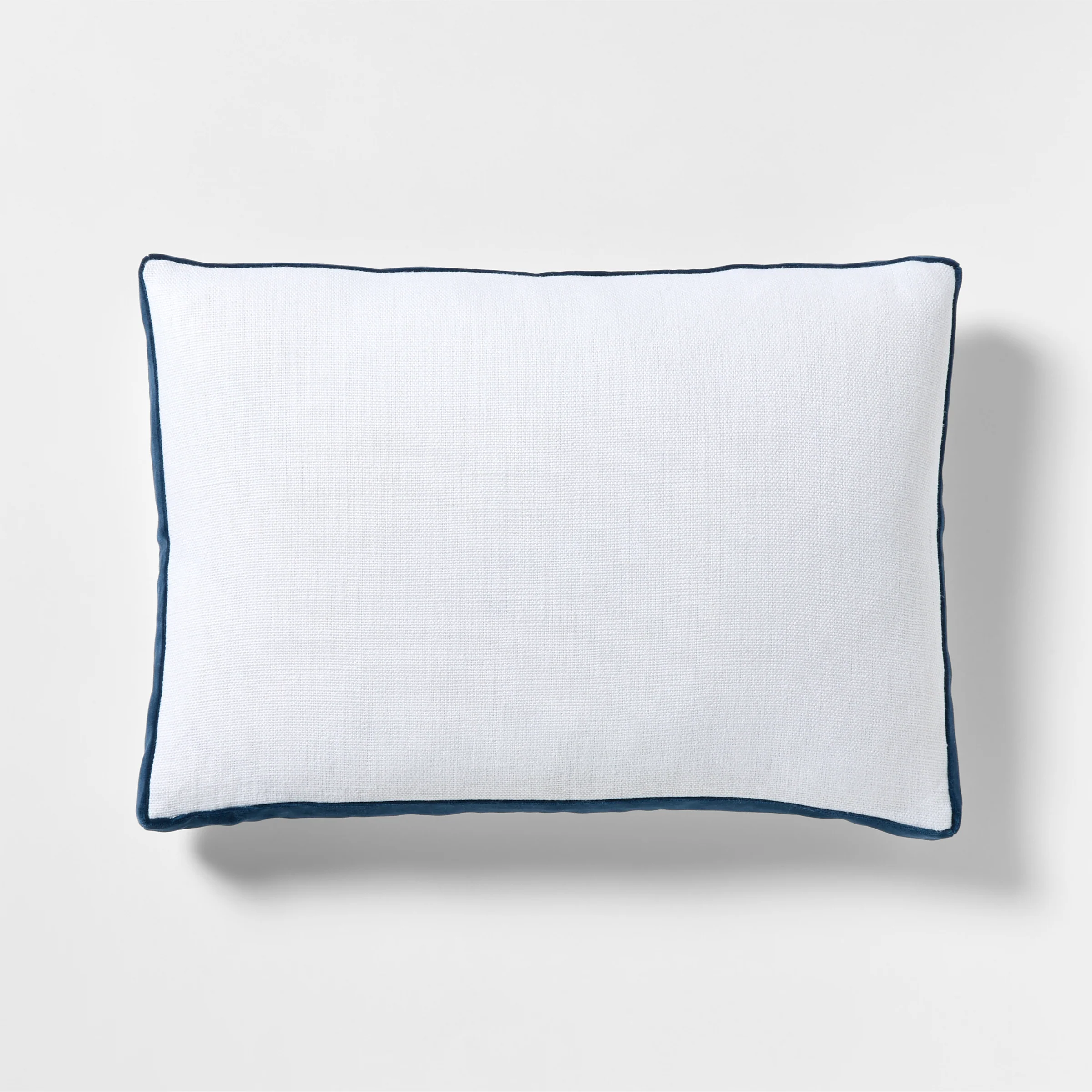 Midnight Blue Velvet Gusseted Lumbar Pillow
