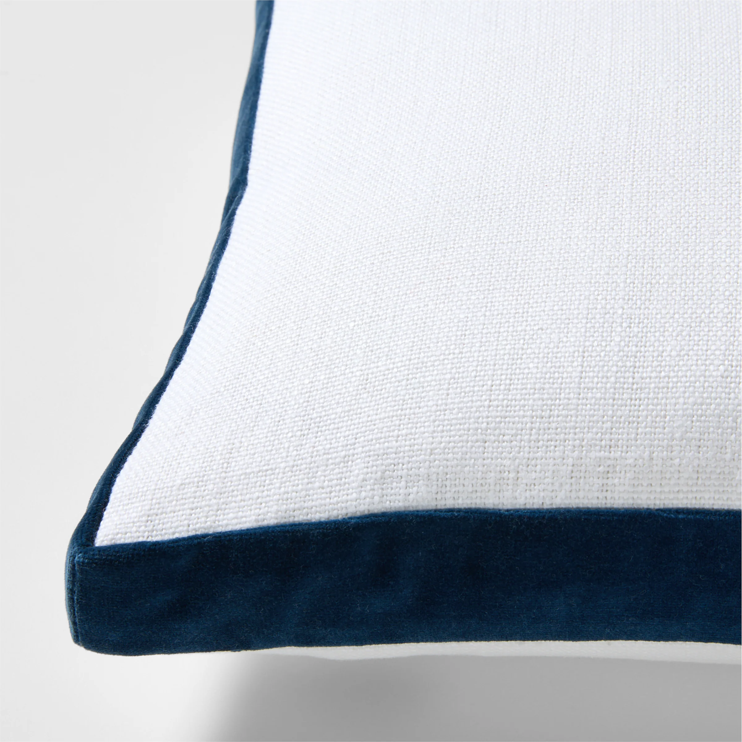 Midnight Blue Velvet Gusseted Lumbar Pillow - Image 3