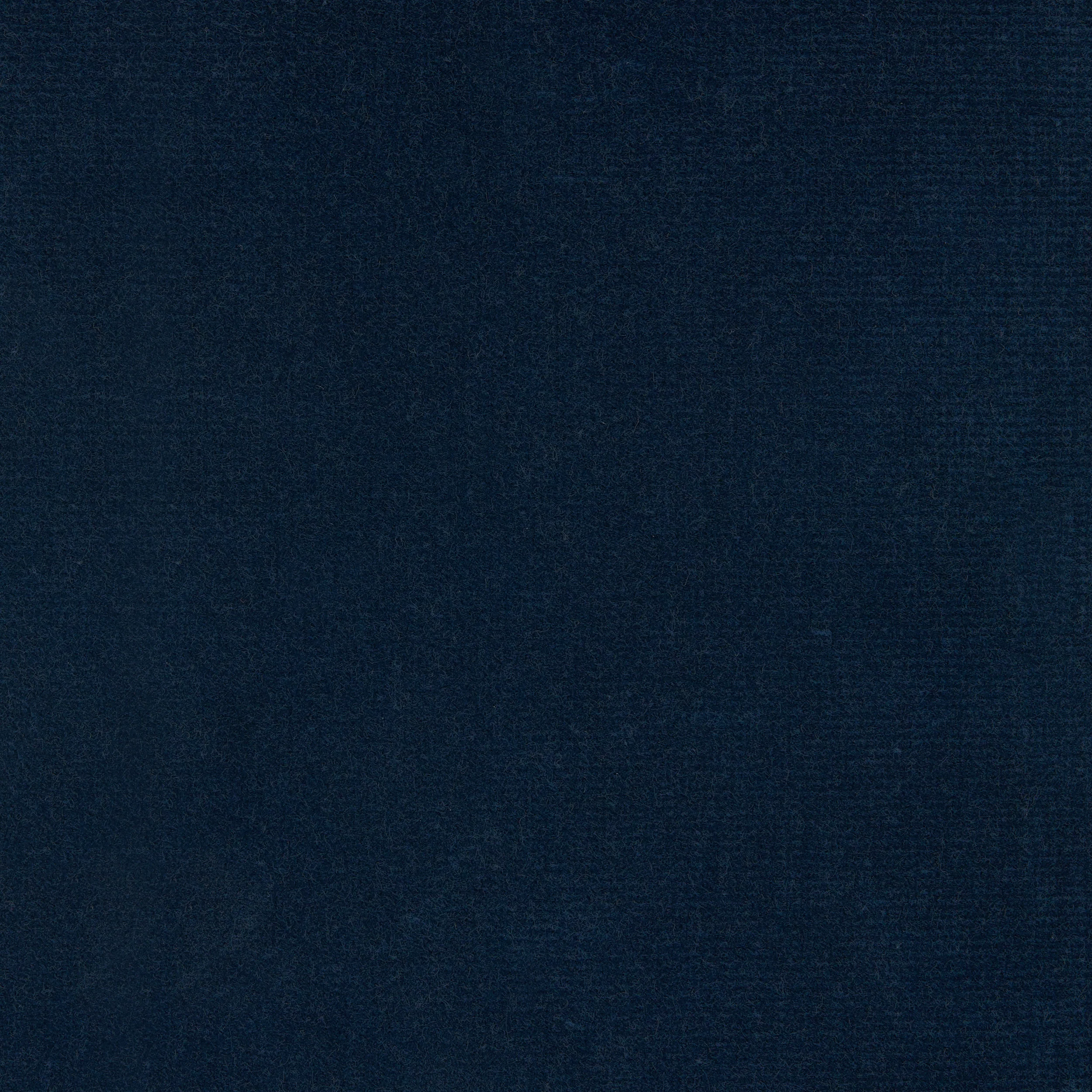 Midnight Blue Wide Velvet and Linen Stripe Pillow - Image 2