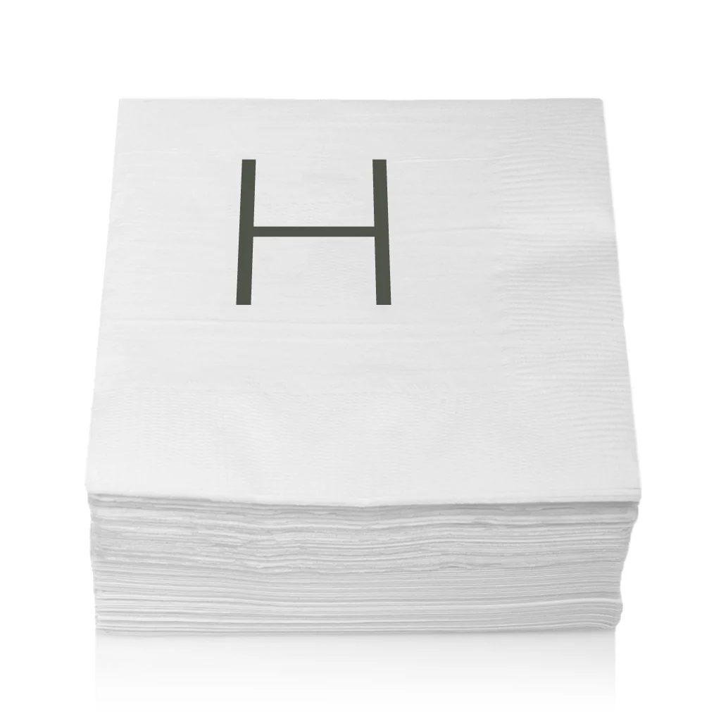 Monogram Paper Cocktail Napkins, A-Z - Image 10