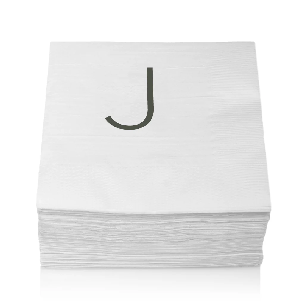 Monogram Paper Cocktail Napkins, A-Z - Image 12