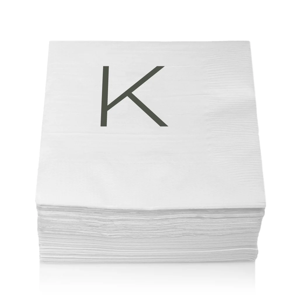 Monogram Paper Cocktail Napkins, A-Z - Image 13