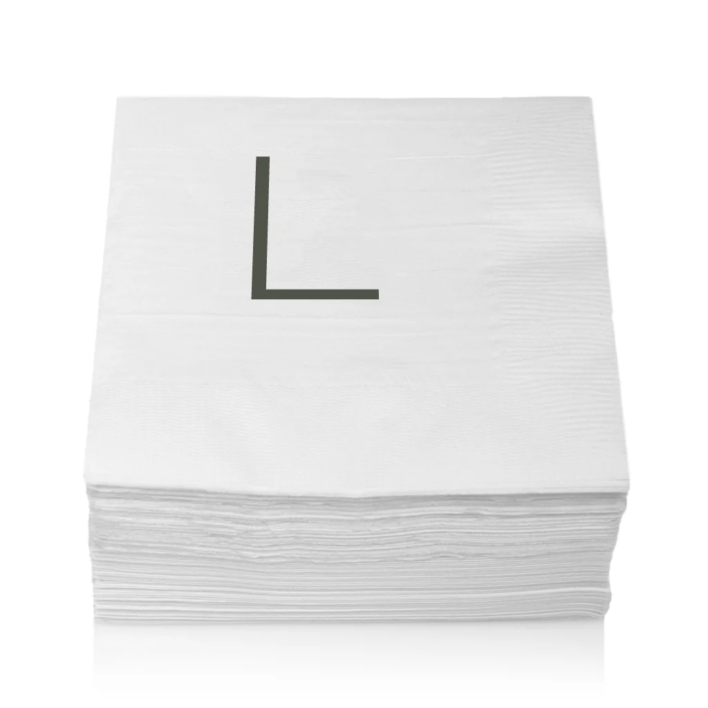 Monogram Paper Cocktail Napkins, A-Z - Image 14