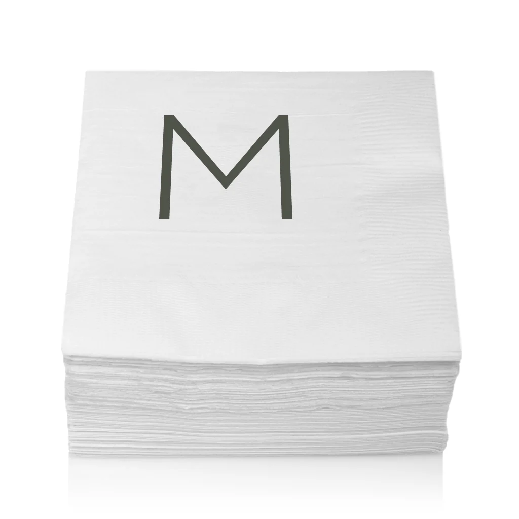 Monogram Paper Cocktail Napkins, A-Z - Image 15