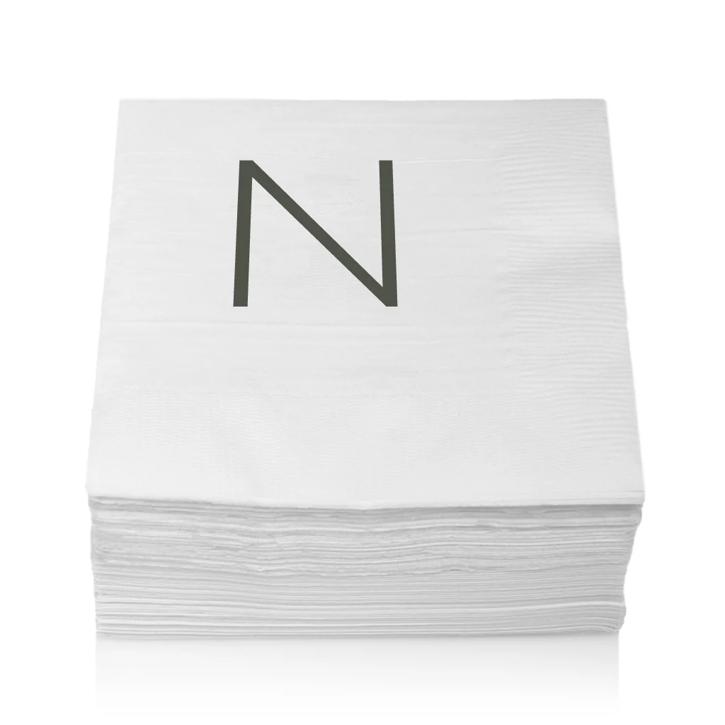 Monogram Paper Cocktail Napkins, A-Z - Image 16