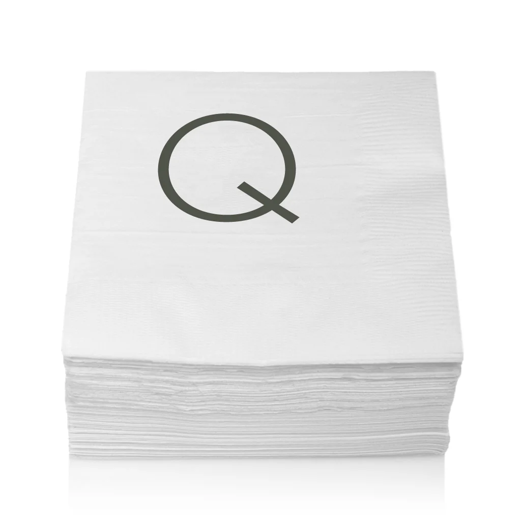 Monogram Paper Cocktail Napkins, A-Z - Image 19