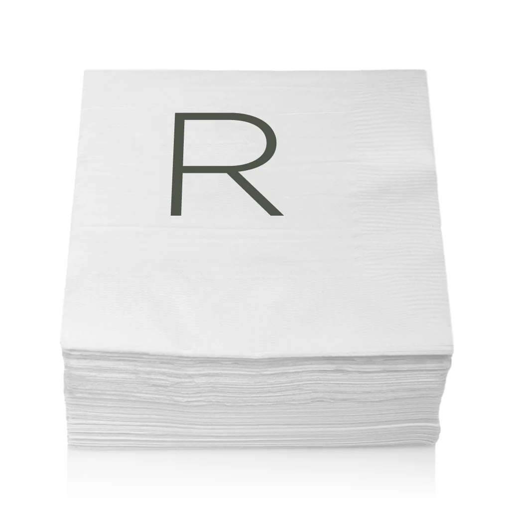 Monogram Paper Cocktail Napkins, A-Z - Image 20