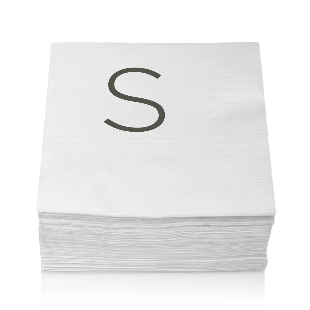 Monogram Paper Cocktail Napkins, A-Z - Image 21