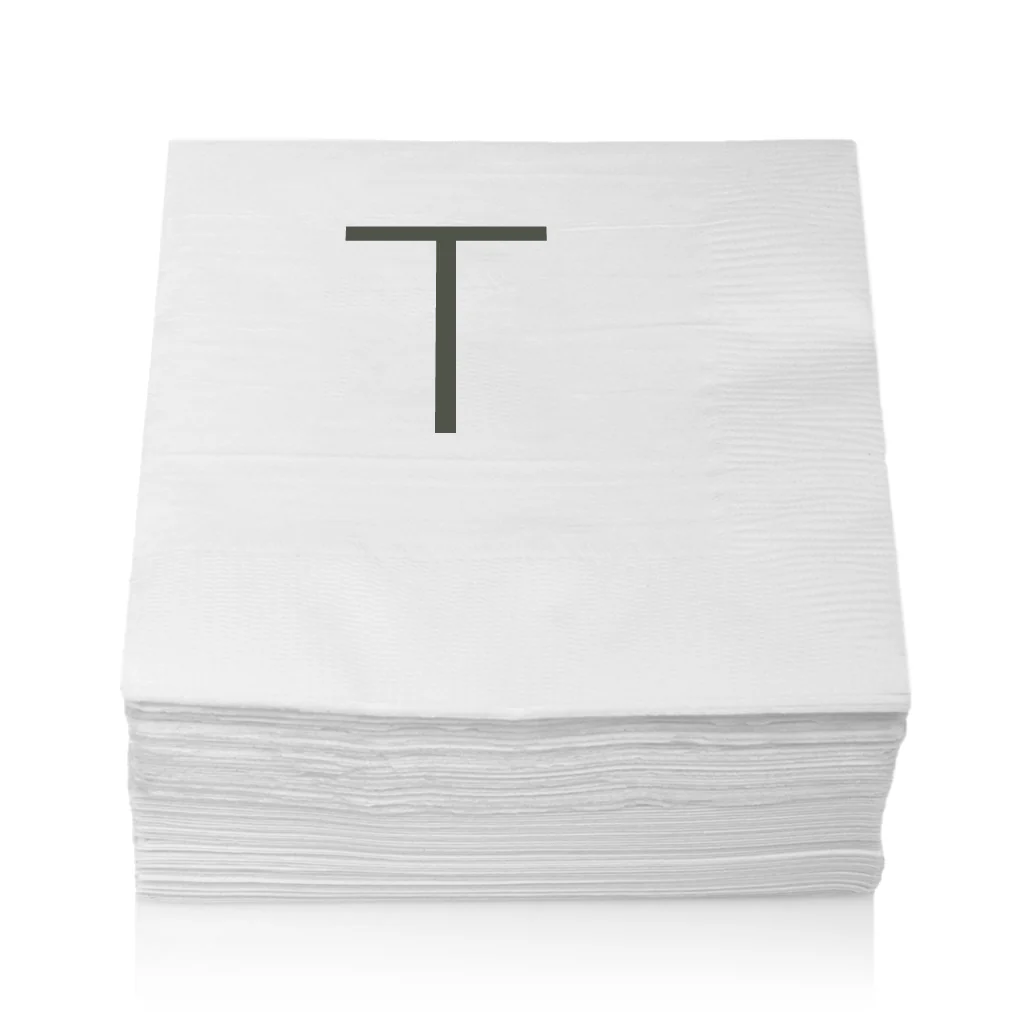 Monogram Paper Cocktail Napkins, A-Z - Image 22