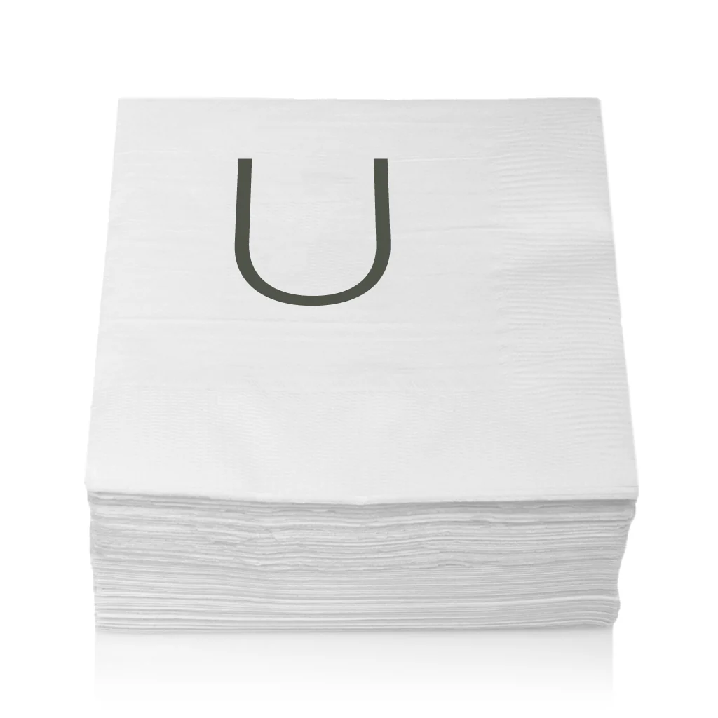 Monogram Paper Cocktail Napkins, A-Z - Image 23