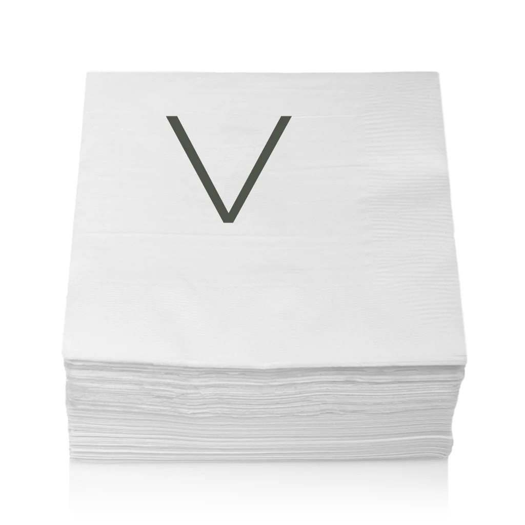 Monogram Paper Cocktail Napkins, A-Z - Image 24
