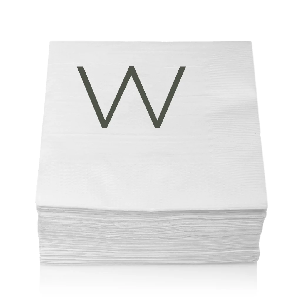 Monogram Paper Cocktail Napkins, A-Z - Image 25