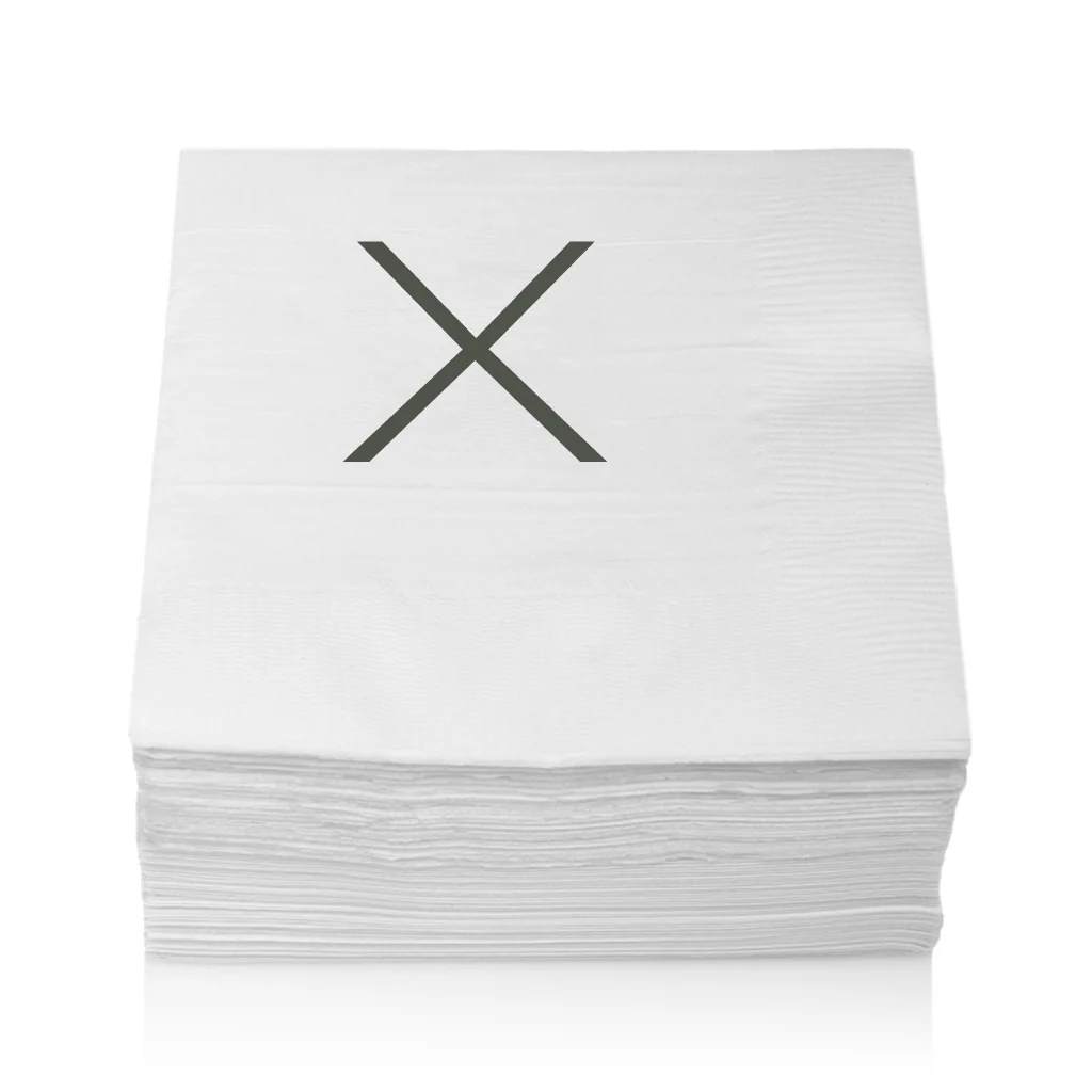 Monogram Paper Cocktail Napkins, A-Z - Image 26