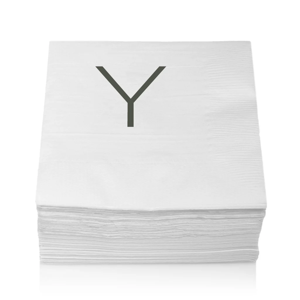 Monogram Paper Cocktail Napkins, A-Z - Image 27