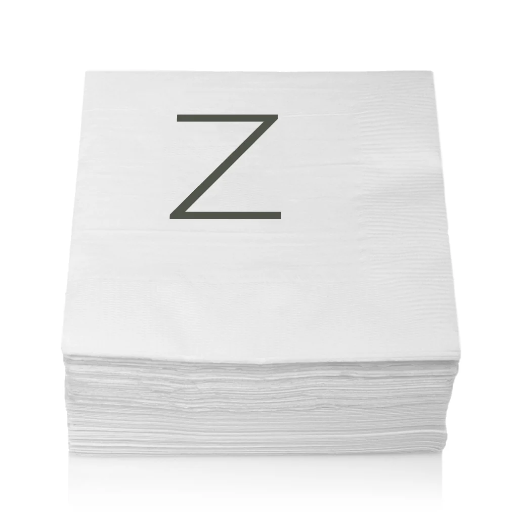 Monogram Paper Cocktail Napkins, A-Z - Image 28
