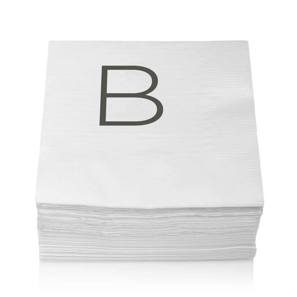 Monogram Paper Cocktail Napkins, A-Z - Image 4