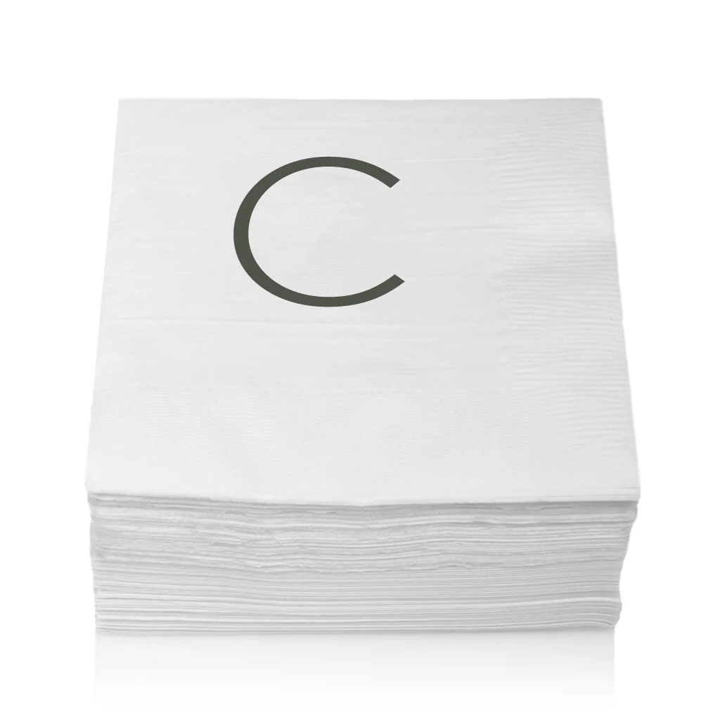 Monogram Paper Cocktail Napkins, A-Z - Image 5