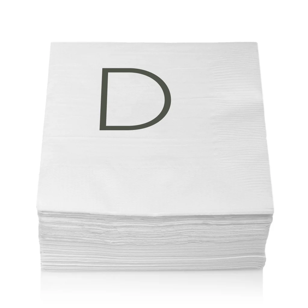 Monogram Paper Cocktail Napkins, A-Z - Image 6