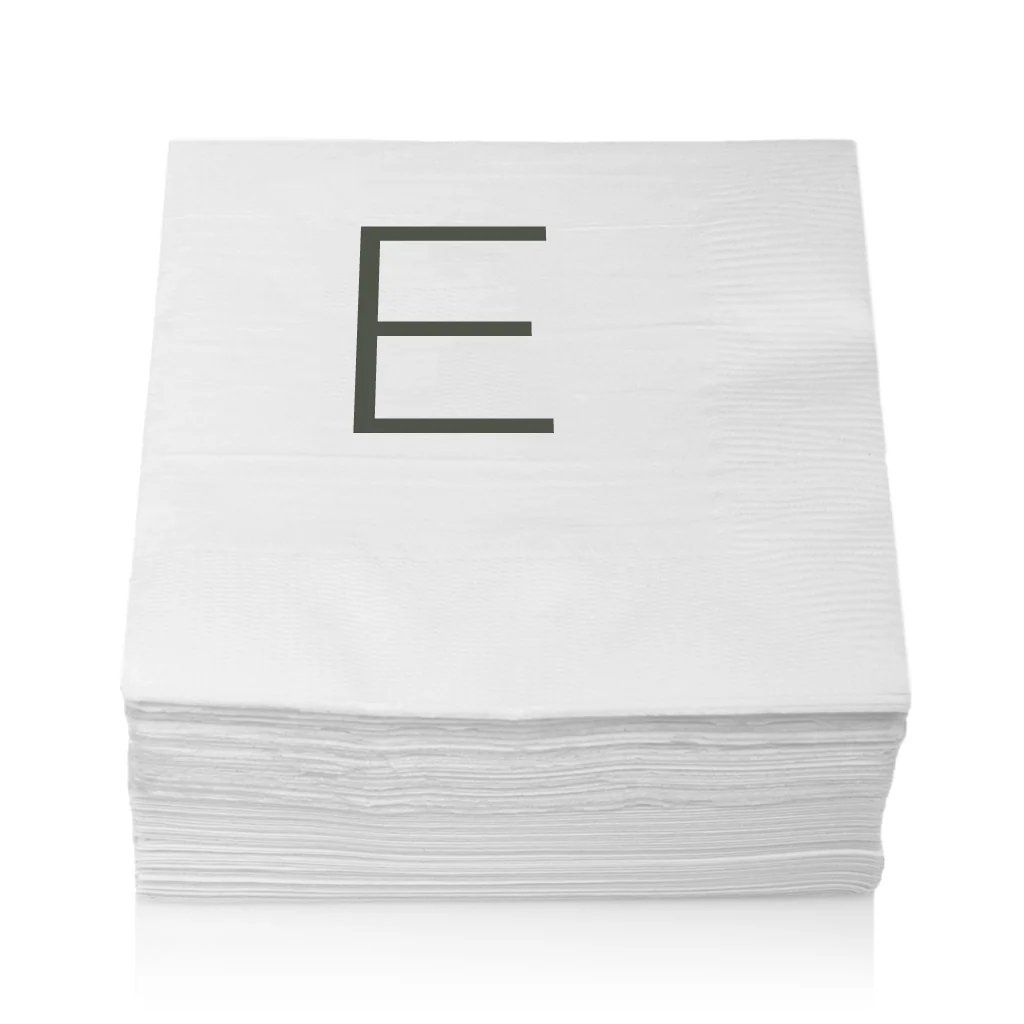 Monogram Paper Cocktail Napkins, A-Z - Image 7