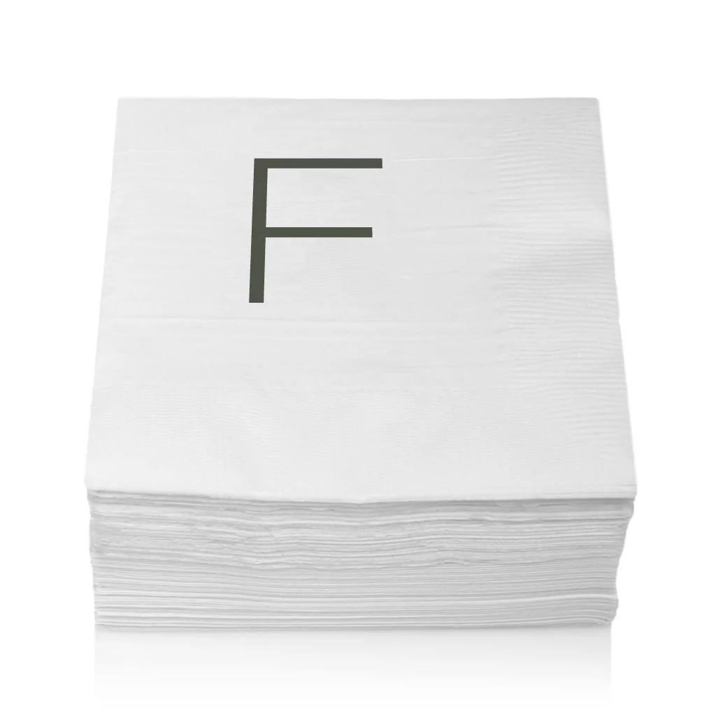 Monogram Paper Cocktail Napkins, A-Z - Image 8