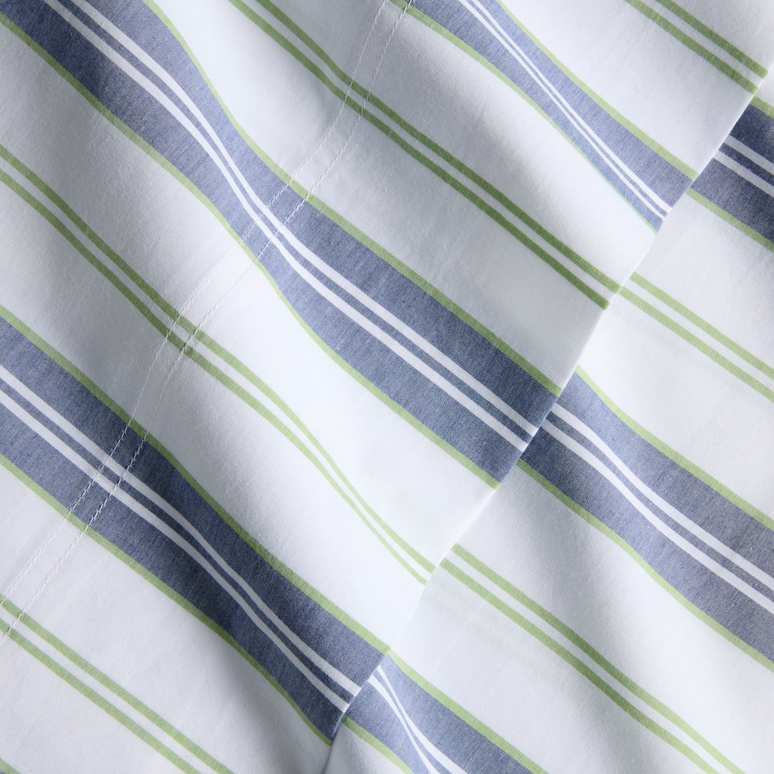 Blue and Green Multi Stripe Percale Sheet Set - Image 3
