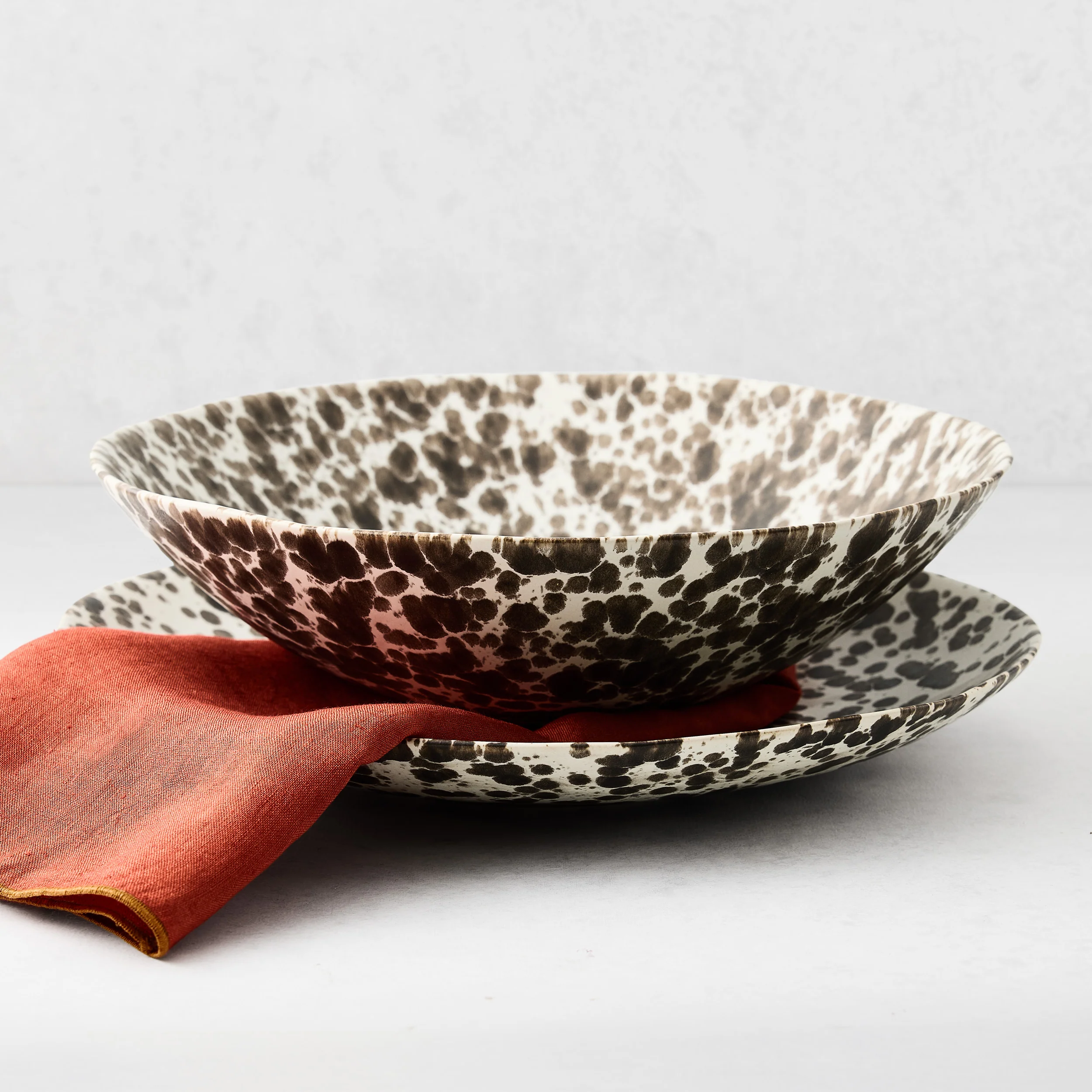 Large Nuno Splatter Stoneware Serve Bowl - Image 2