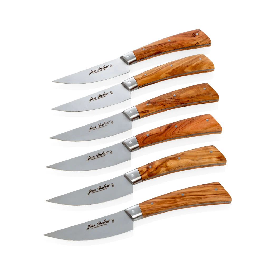 Jean Dubost Laguiole Olive Wood Steak Knives, Set of 6 - Image 6