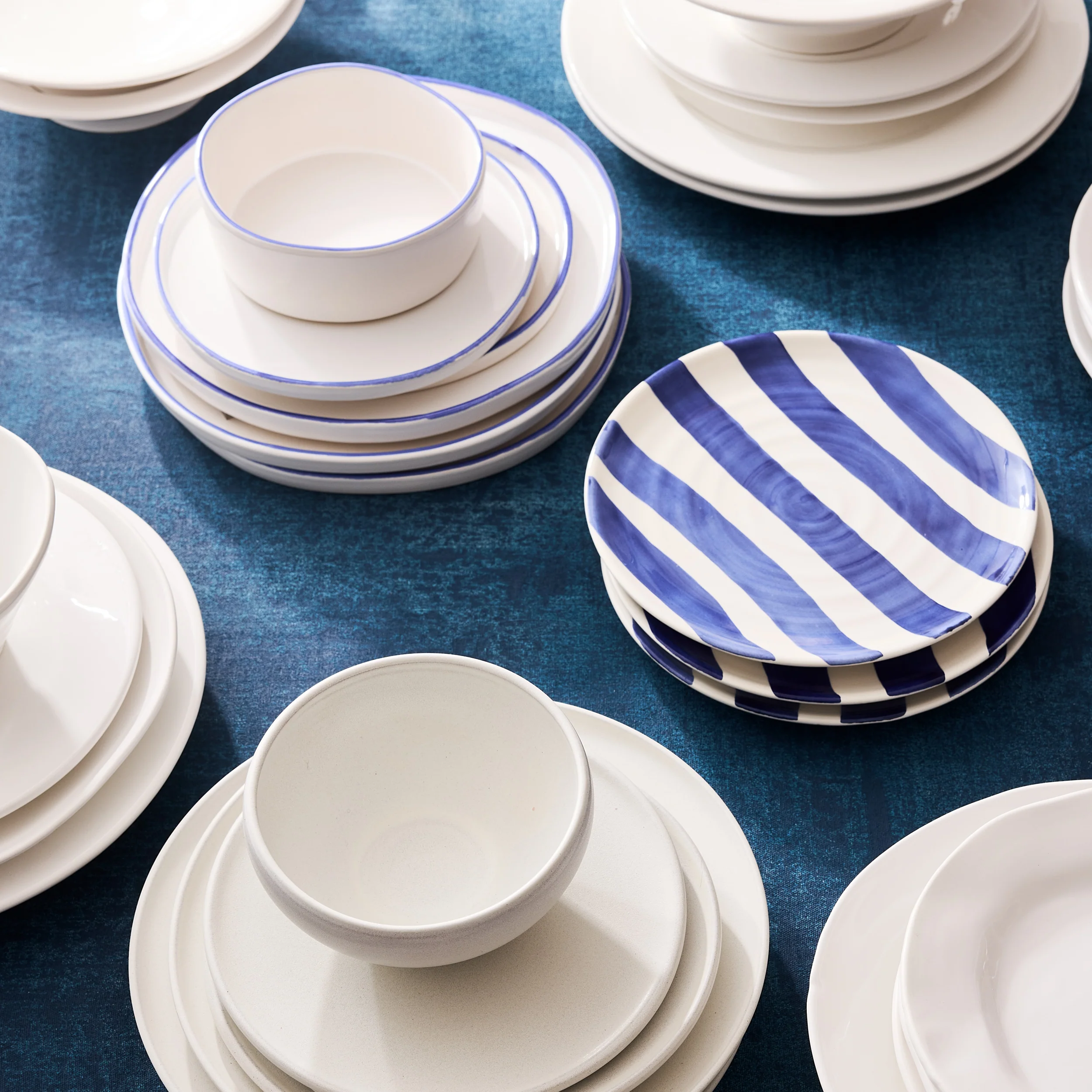 Pacific Blue-Rimmed Stoneware Salad Plate - Image 5