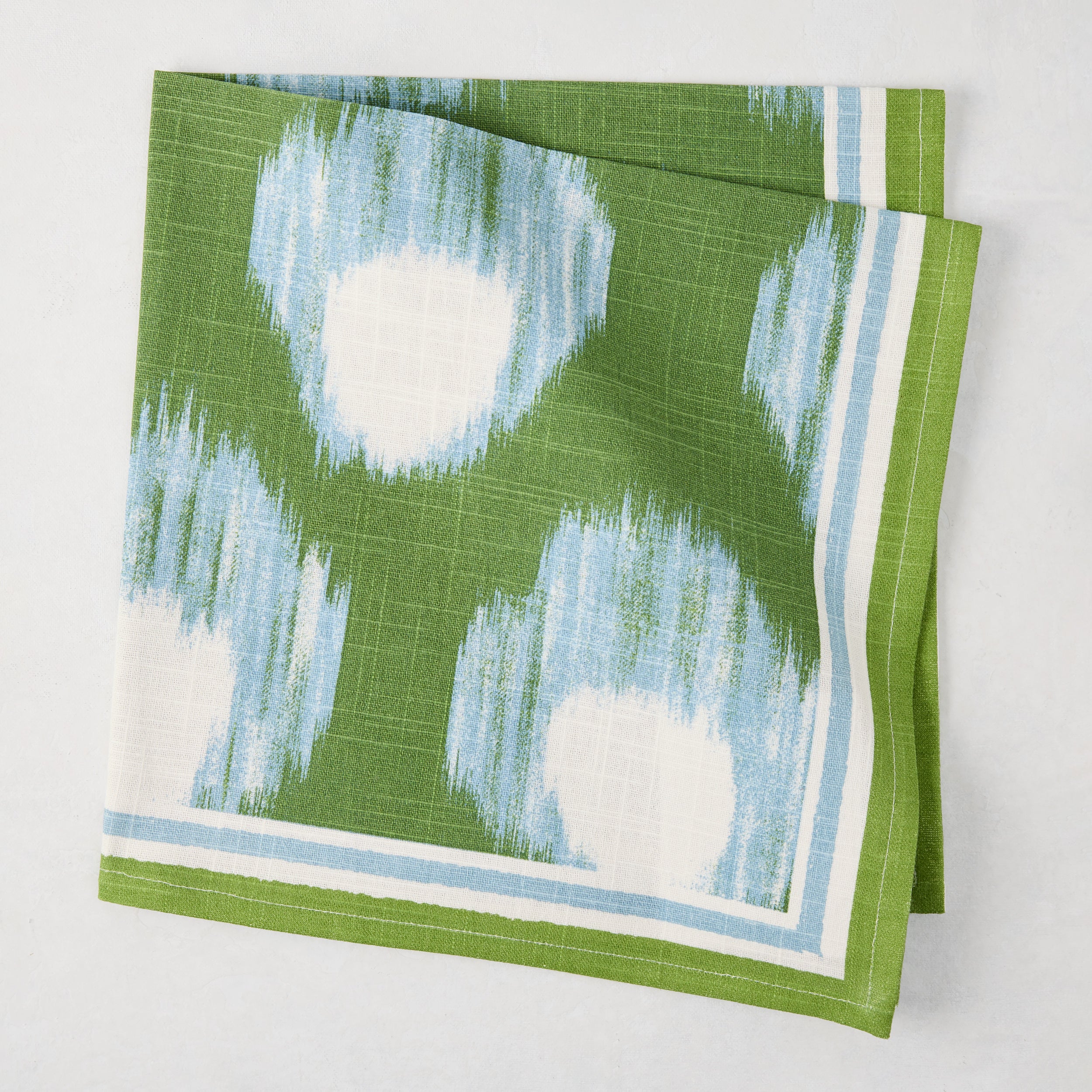 Peter Dunham + Hudson Grace Green Bukhara Ikat Printed Napkin