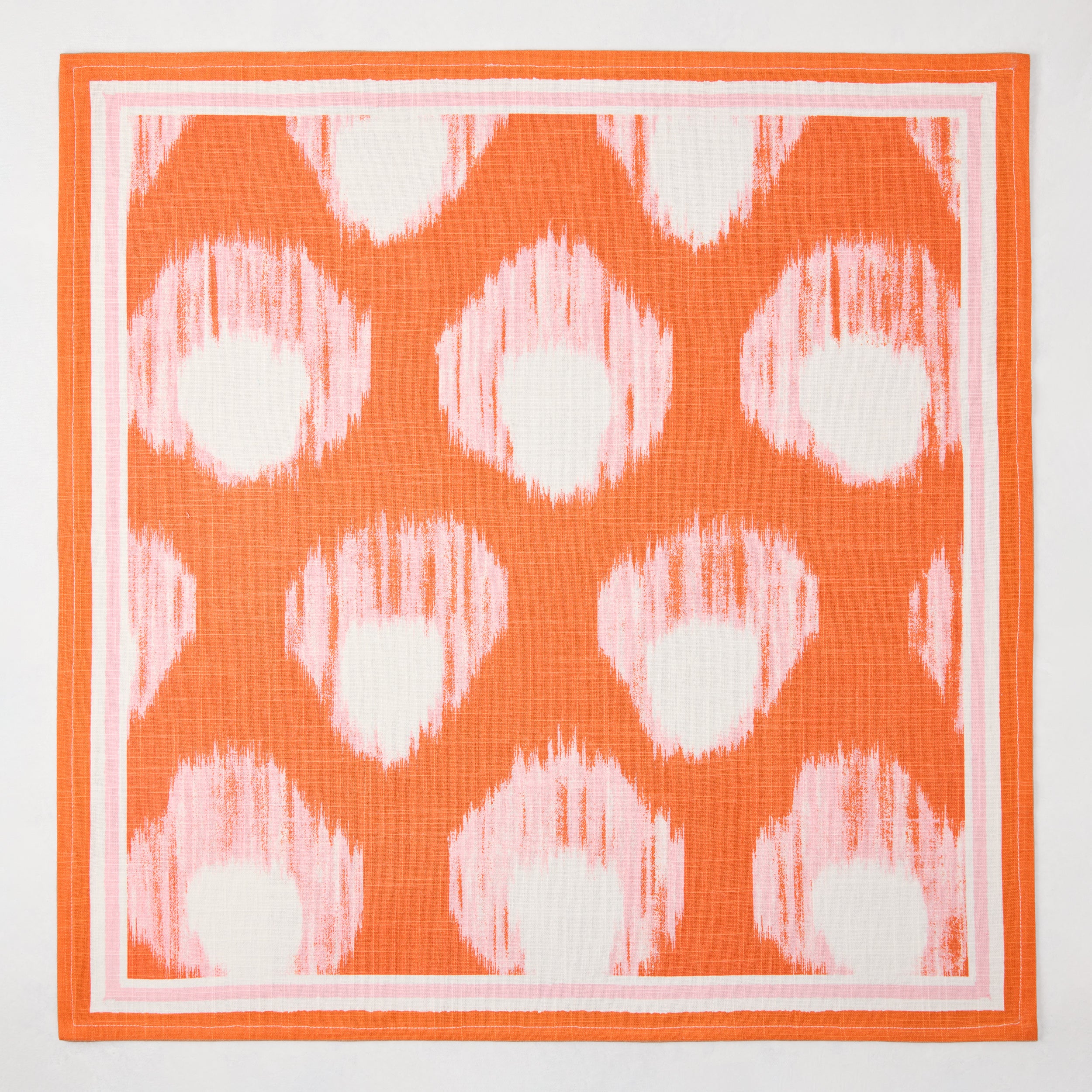 Peter Dunham + Hudson Grace Orange Bukhara Ikat Printed Napkin - Image 3