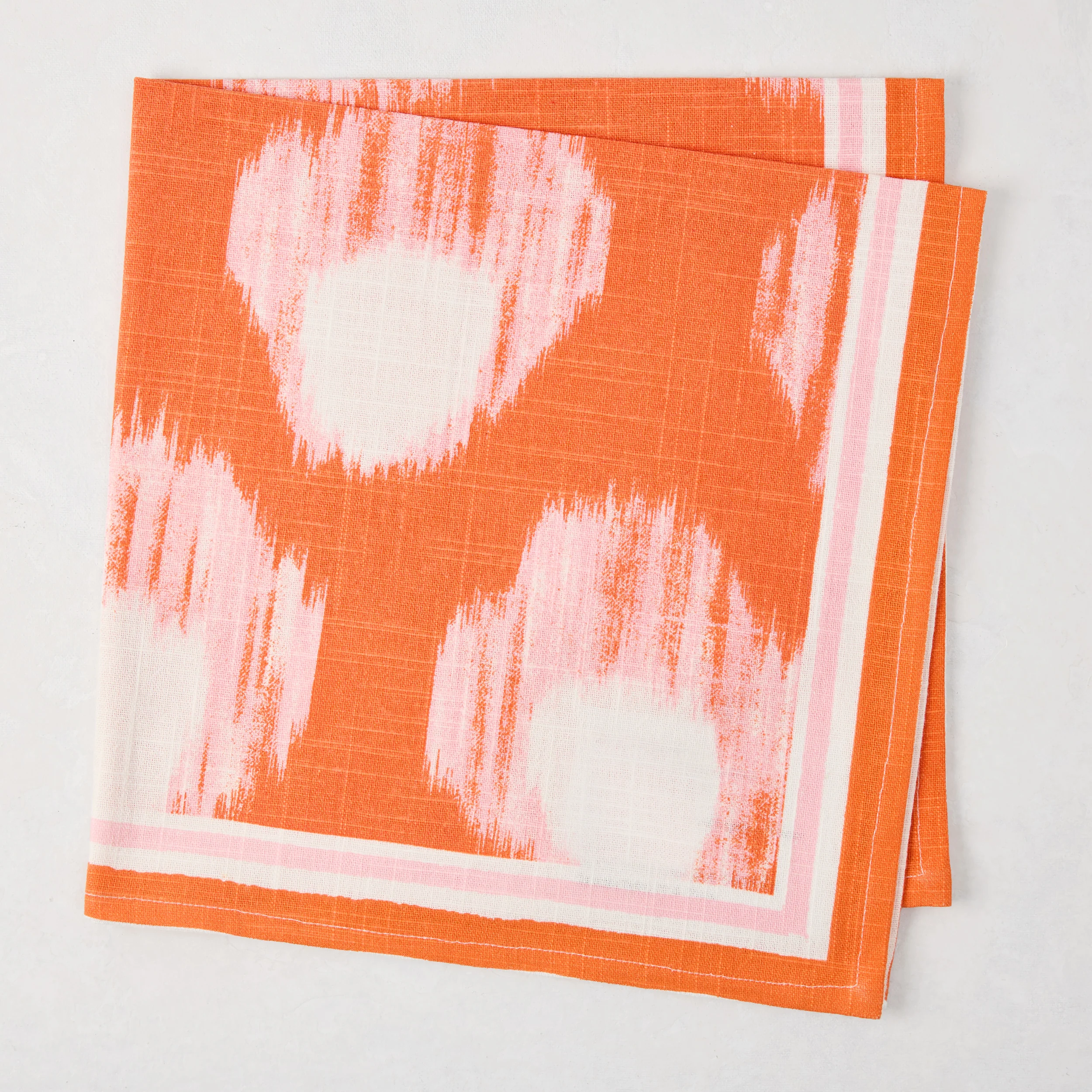 Peter Dunham + Hudson Grace Orange Bukhara Ikat Printed Napkin - Image 5