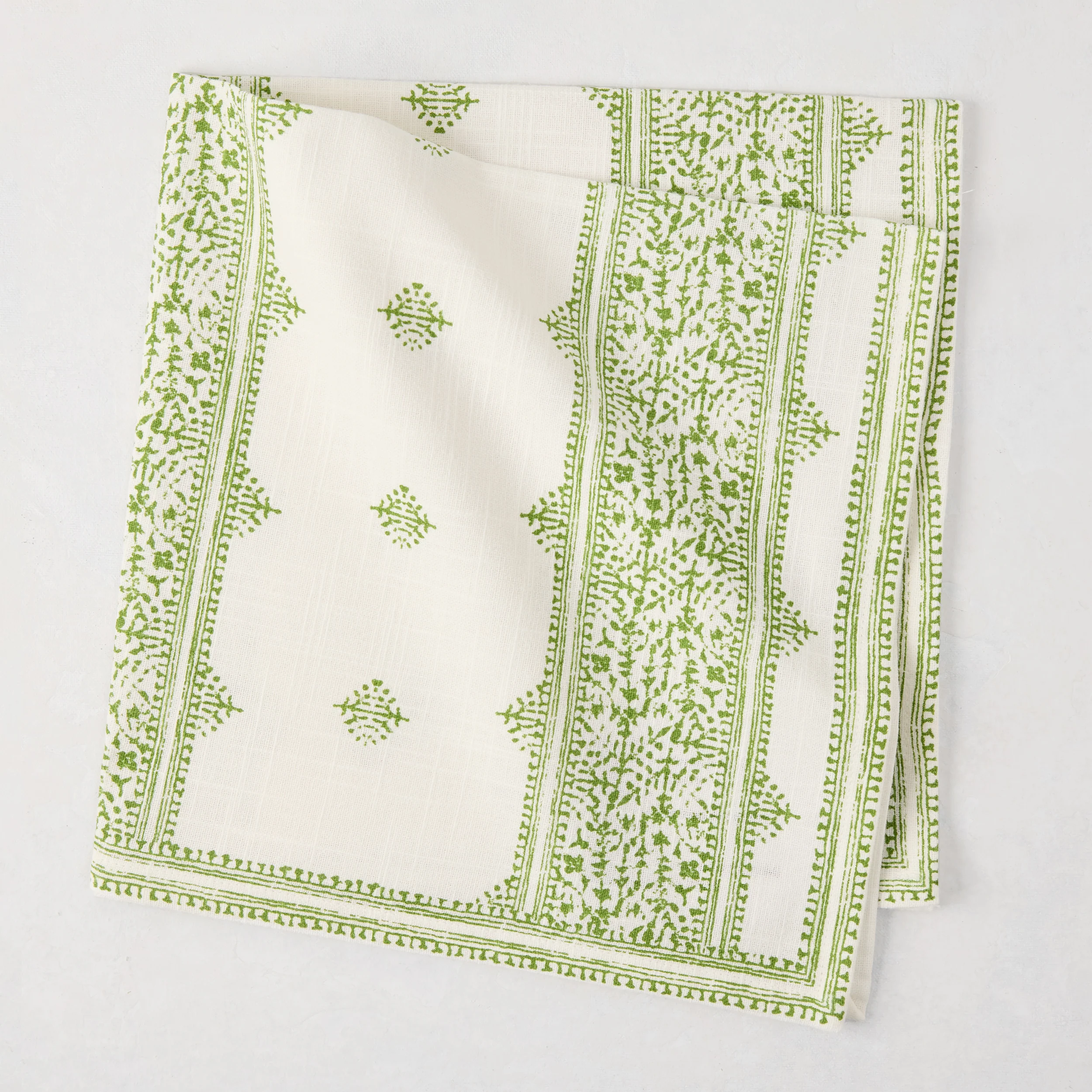 Peter Dunham + Hudson Grace Green Fez Stripe Printed Napkin
